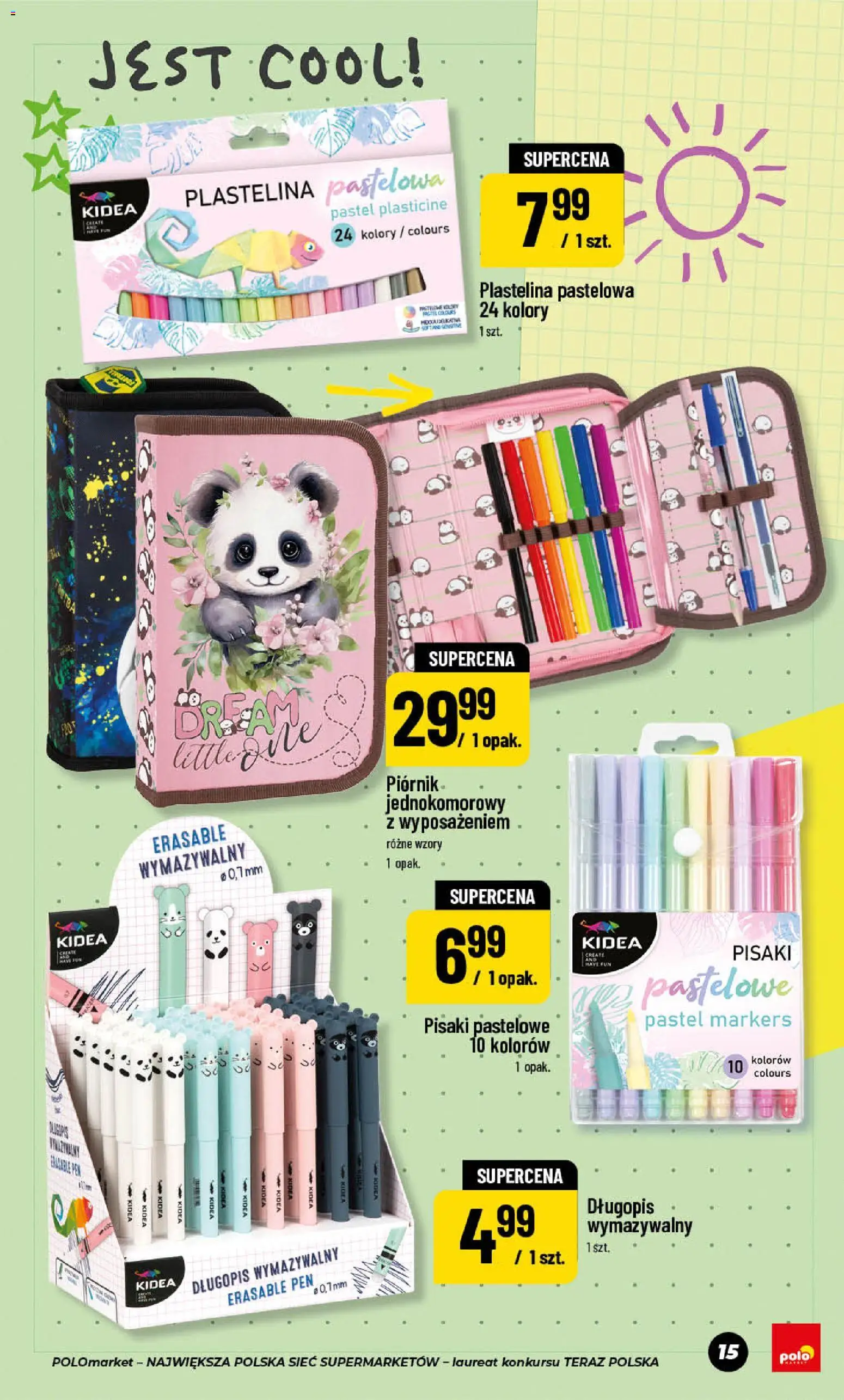 Nowa POLOmarket gazetka od jutra 24.07.2026 | Strona: 15 | Produkty: Pisaki, Plastelina