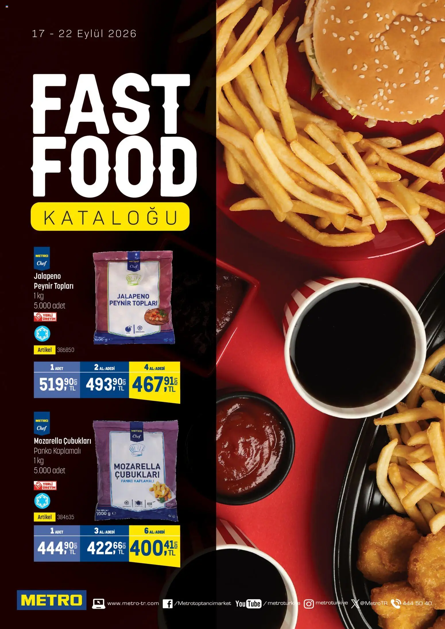 Metro - Fast Food - 17 Eylül 2026 tarihinden itibaren geçerlidir | Sayfa: 1 | Ürünler: Peynir