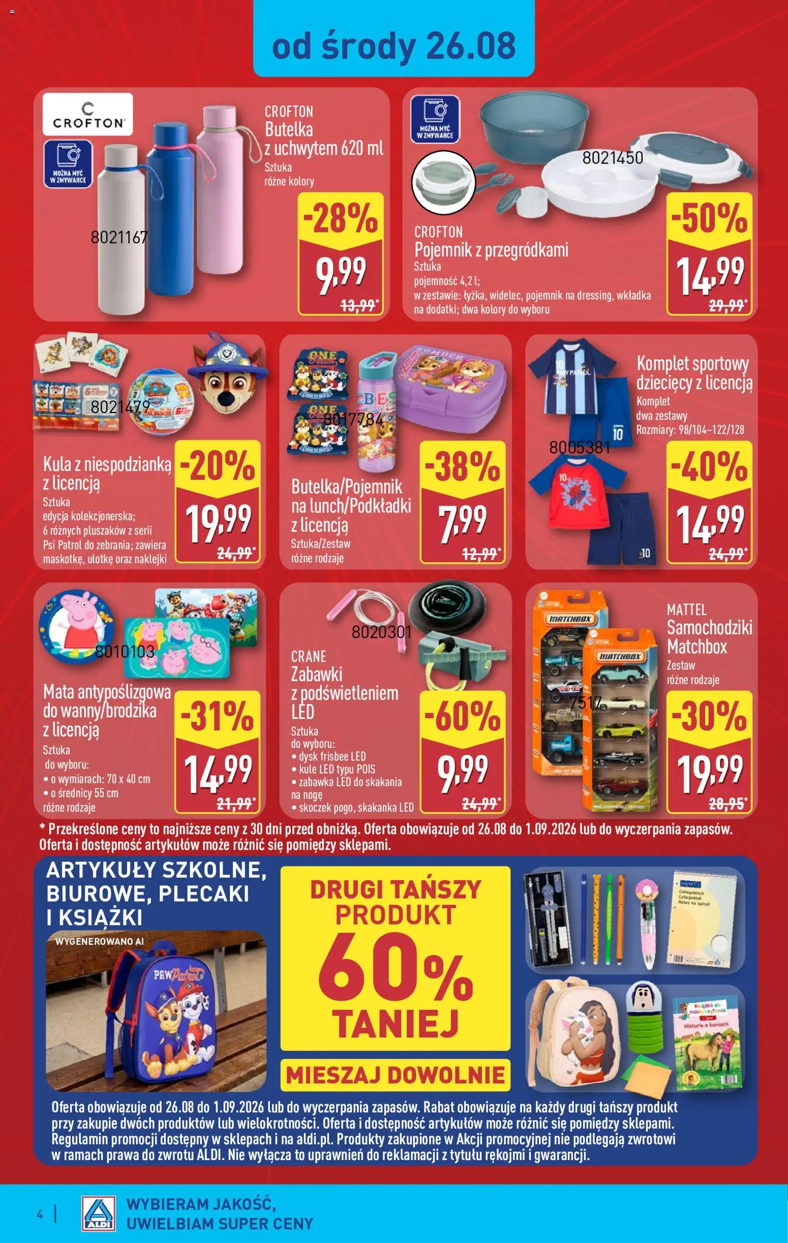 Aldi gazetka - Hity od Środy i od Soboty od 26.08.2026 | Strona: 4 | Produkty: Zabawki, Dysk, Książki, Naklejki