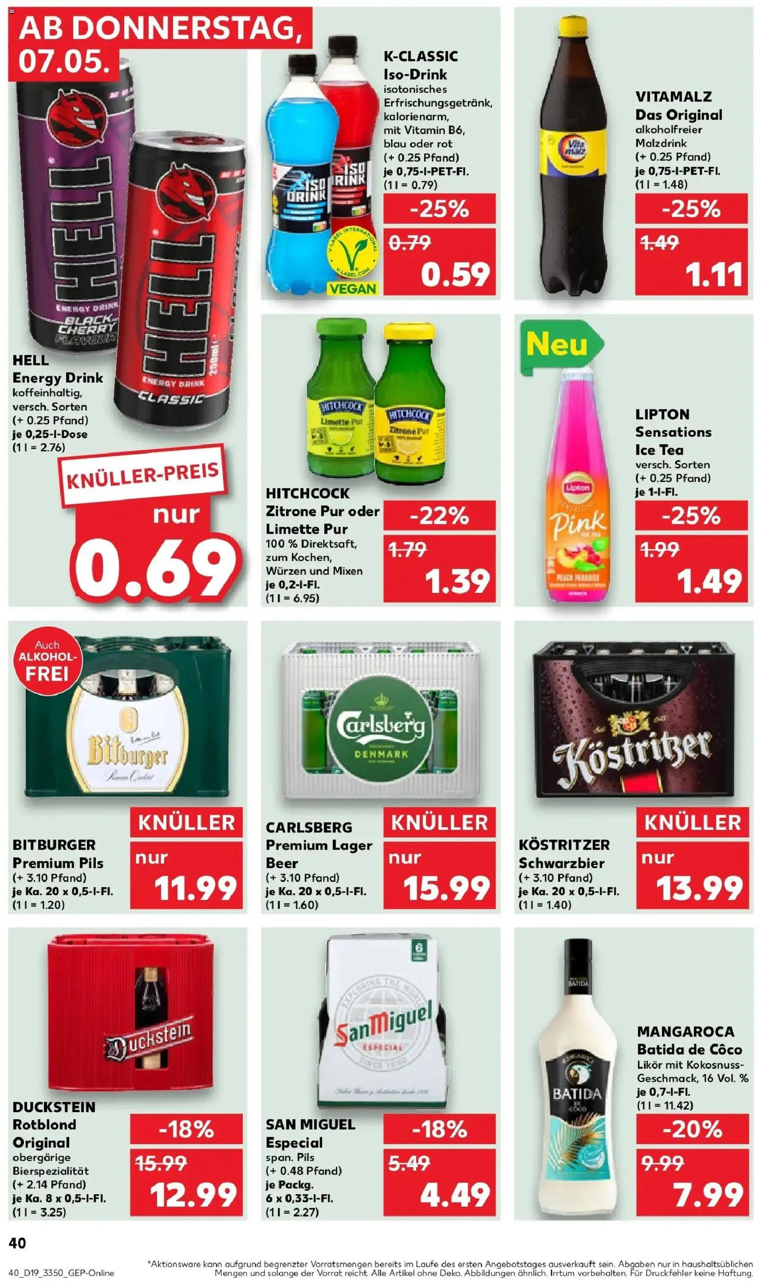 Prospekt Kaufland ab 04.05.2026 » Angebote Online zum Blättern | Seite: 45 | Produkte: Carlsberg, Energy, Likör, Limette