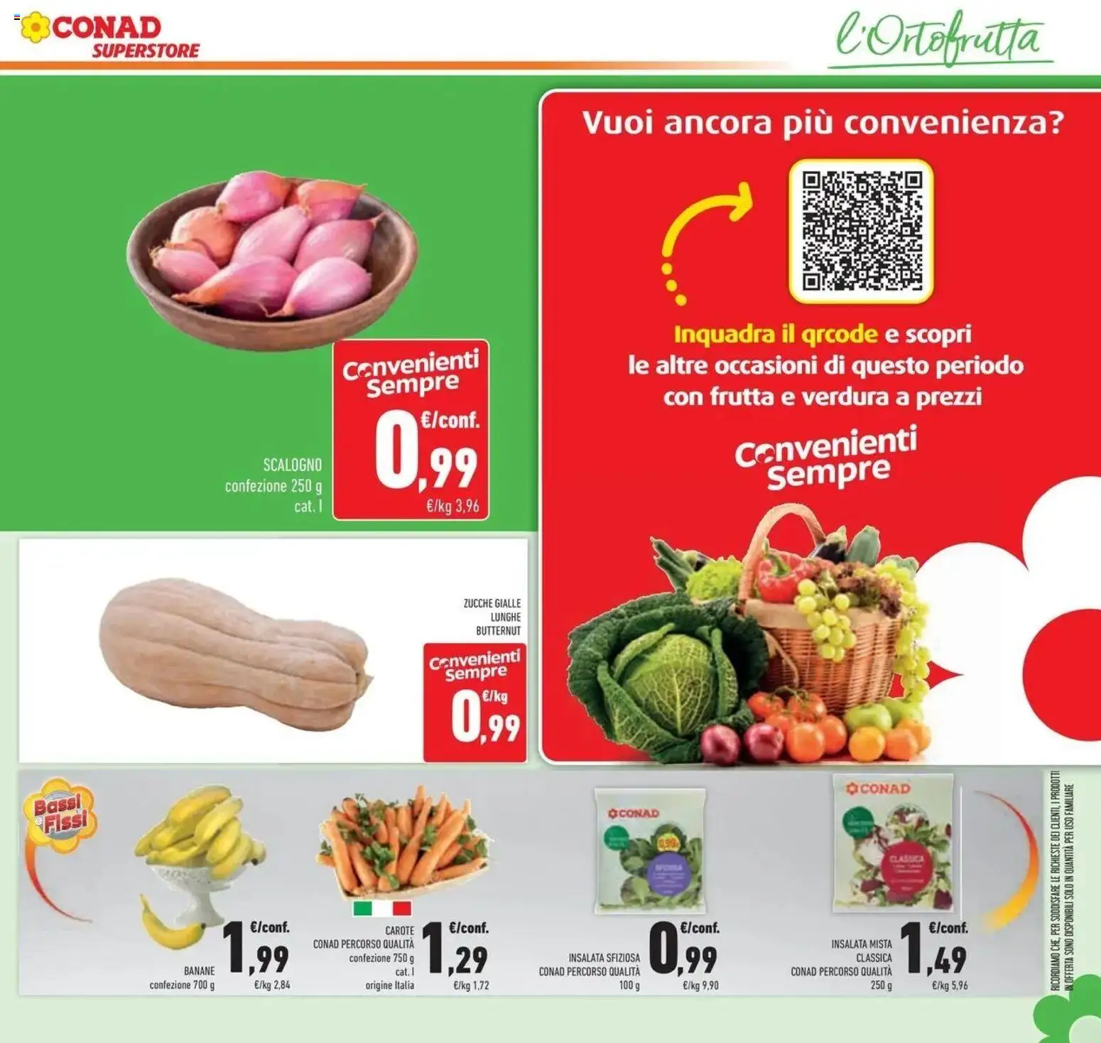 Anteprima volantino Conad dal 07/10/2026 prossima settimana | Pagina: 19 | Prodotti: Banane, Insalata, Frutta, Carote