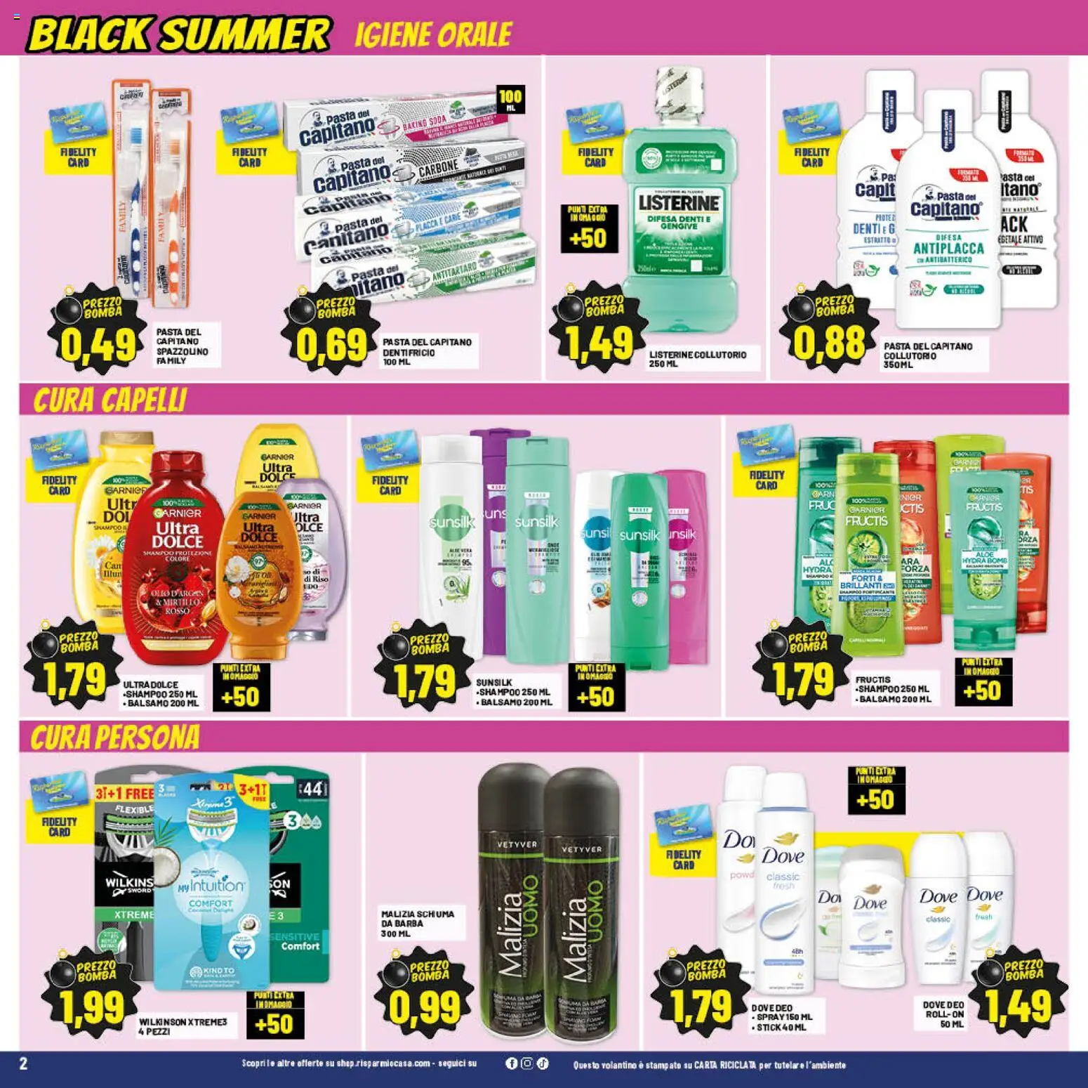 Volantino RisparmioCasa del 17.06.2026 | Pagina: 2 | Prodotti: Balsamo, Schiuma da barba, Dentifricio, Aloe vera