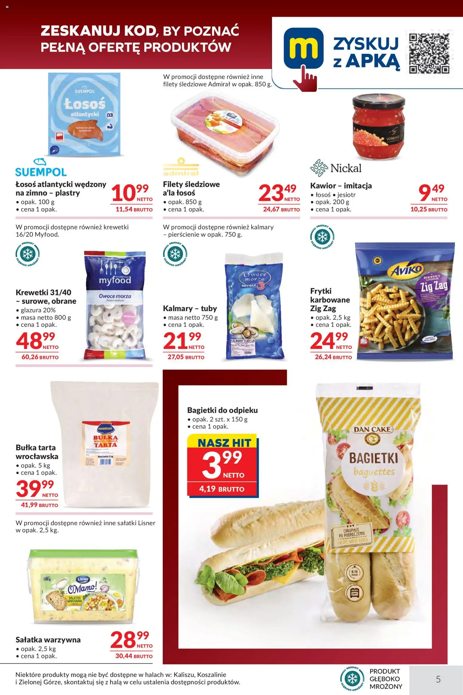 Makro gazetka - Oferta dla gastronomii od 15.09.2026 | Strona: 5 | Produkty: Bułka, Kalmary, Frytki, Owoce morza