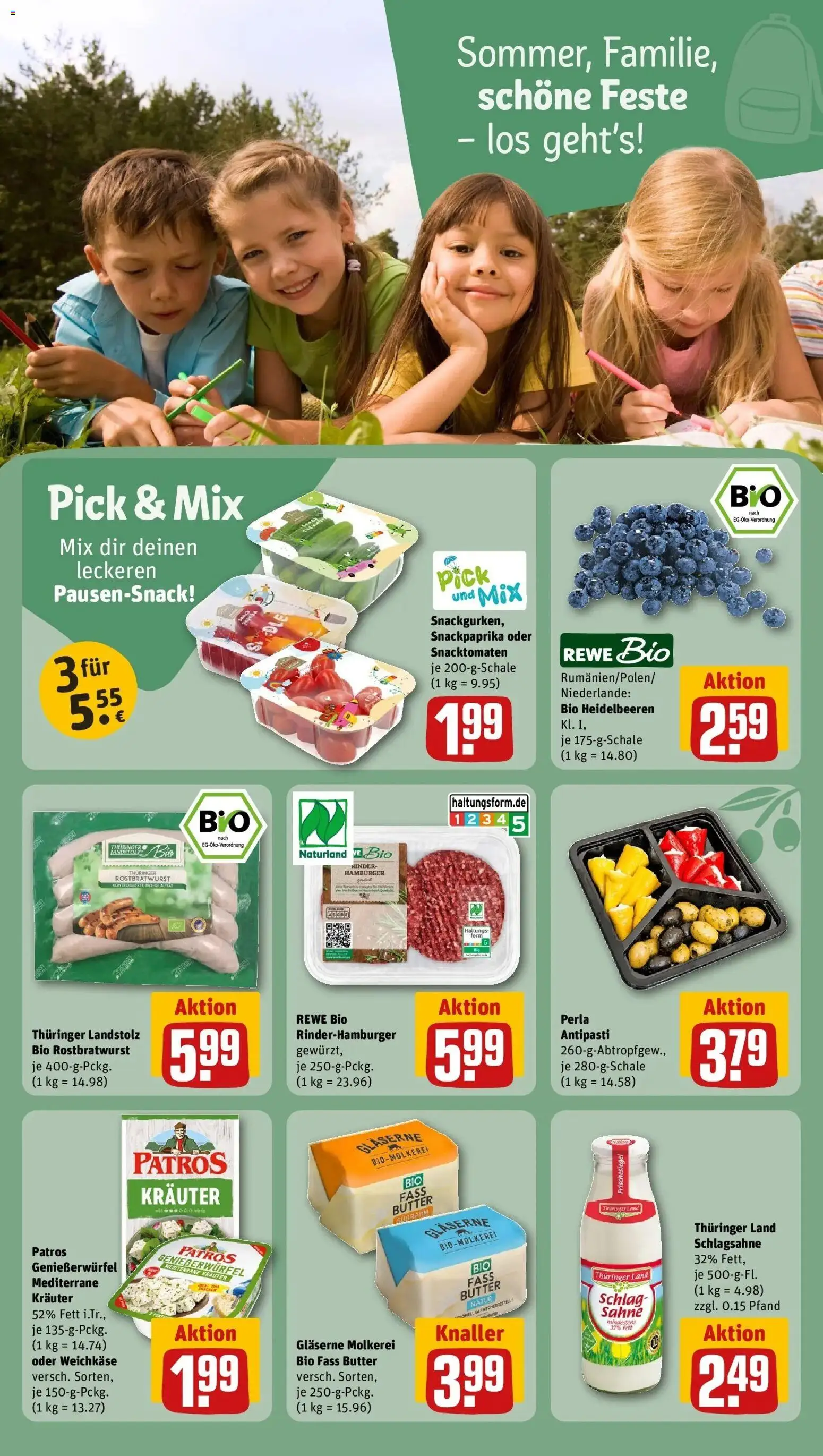REWE Prospekt ab 10.08.2026 zum Blättern » Angebote | Seite: 10 | Produkte: Schlagsahne, Butter, Heidelbeeren, Sahne
