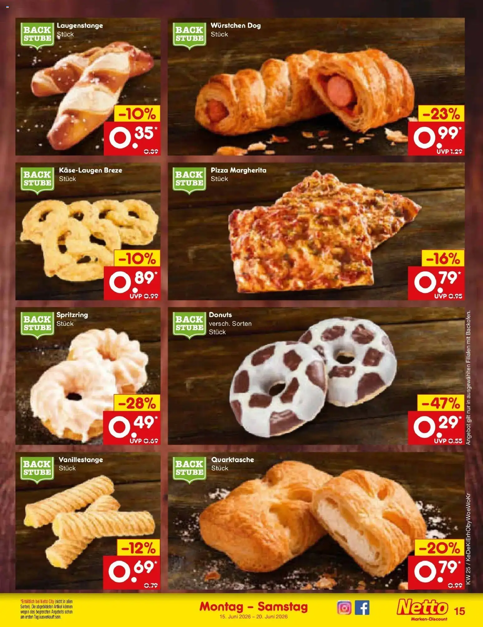 Netto Marken-Discount Prospekt Waiblingen-Bittenfeld – gültig ab 15.06.2026 | Seite: 19 | Produkte: Donuts, Pizza