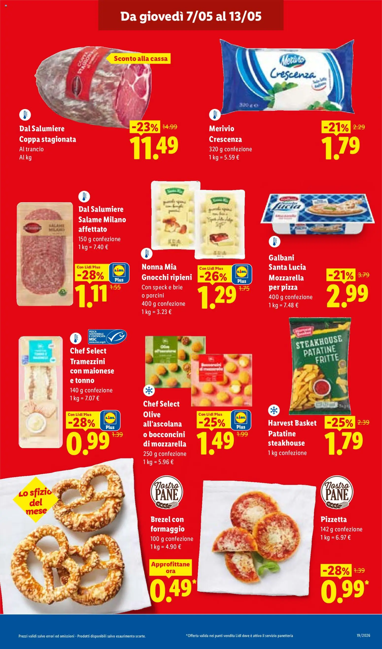 Volantino Lidl del 07.05.2026 | Pagina: 13 | Prodotti: Salame, Patatine, Maionese, Crescenza