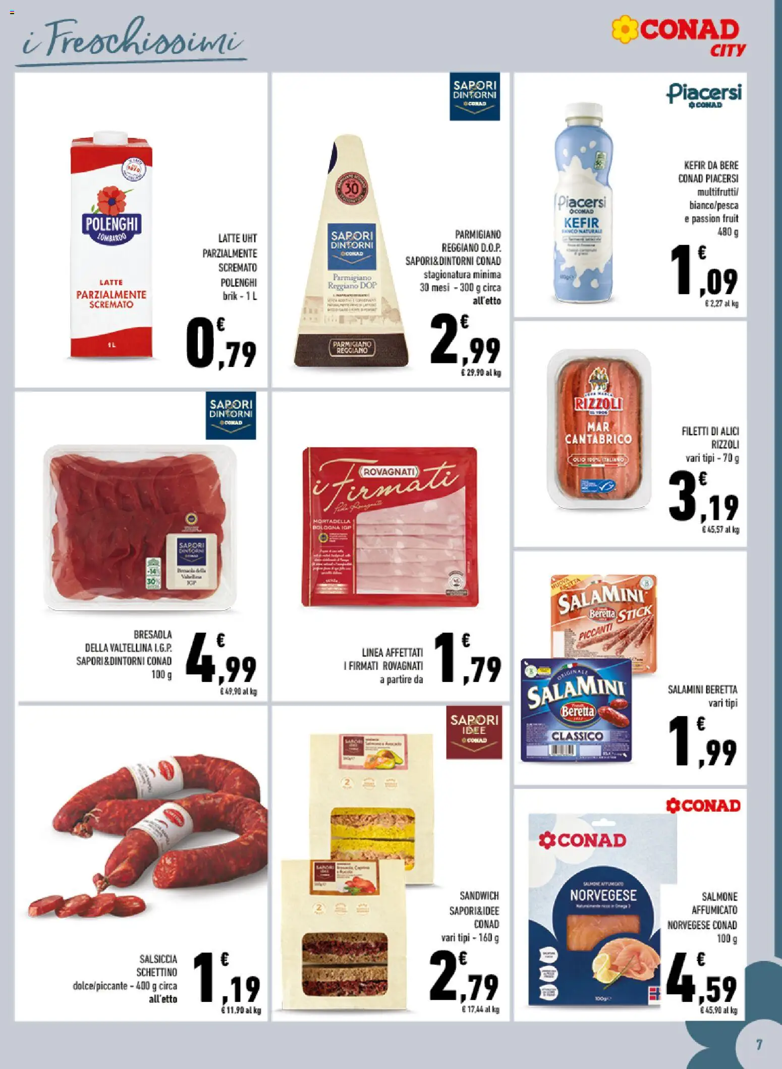 Volantino Conad del 04.06.2026 | Pagina: 7 | Prodotti: Salmone, Bresaola, Salsiccia, Alici
