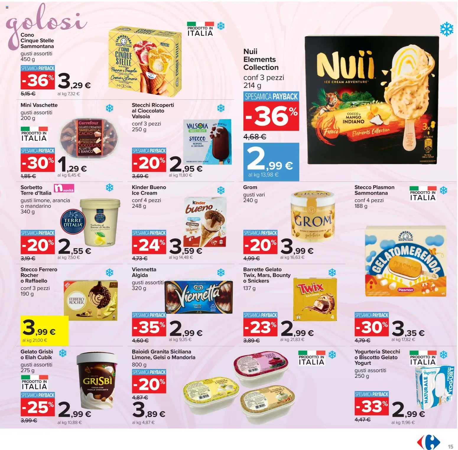 Volantino Carrefour del 13/07/2026 | Pagina: 15 | Prodotti: Cioccolato, Fiocchi, Limone, Mango