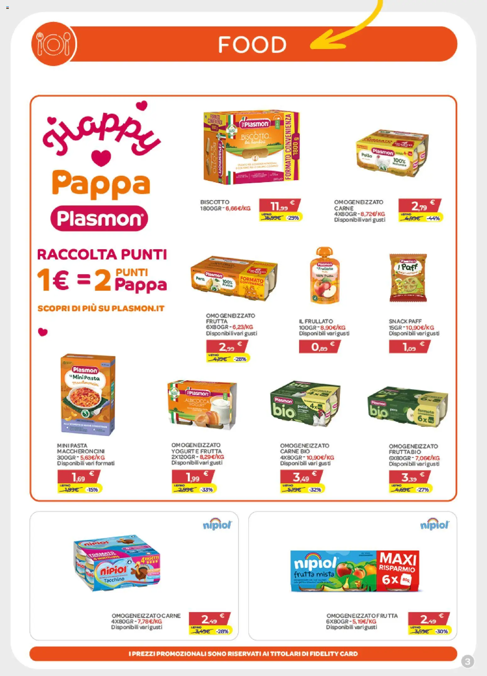 Volantino Bimbo store del 30/07/2026 | Pagina: 3 | Prodotti: Yogurt, Pollo, Tacchino, Pasta