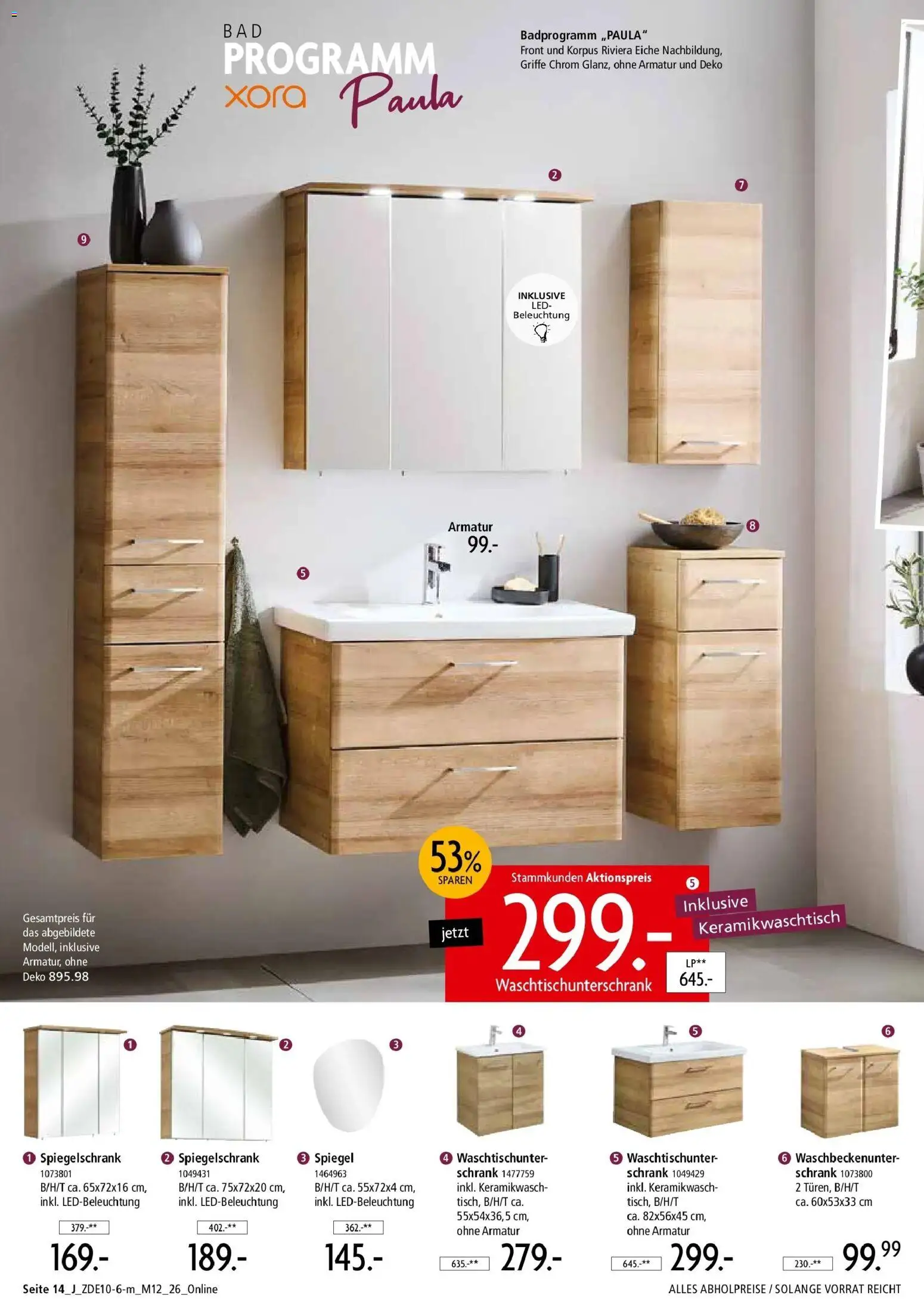Zurbrüggen Z2 Mitnahme Möbel (ab 10.10.2026) zum Blättern | Seite: 42 | Produkte: Schrank, Spiegel, Armatur, Spiegelschrank
