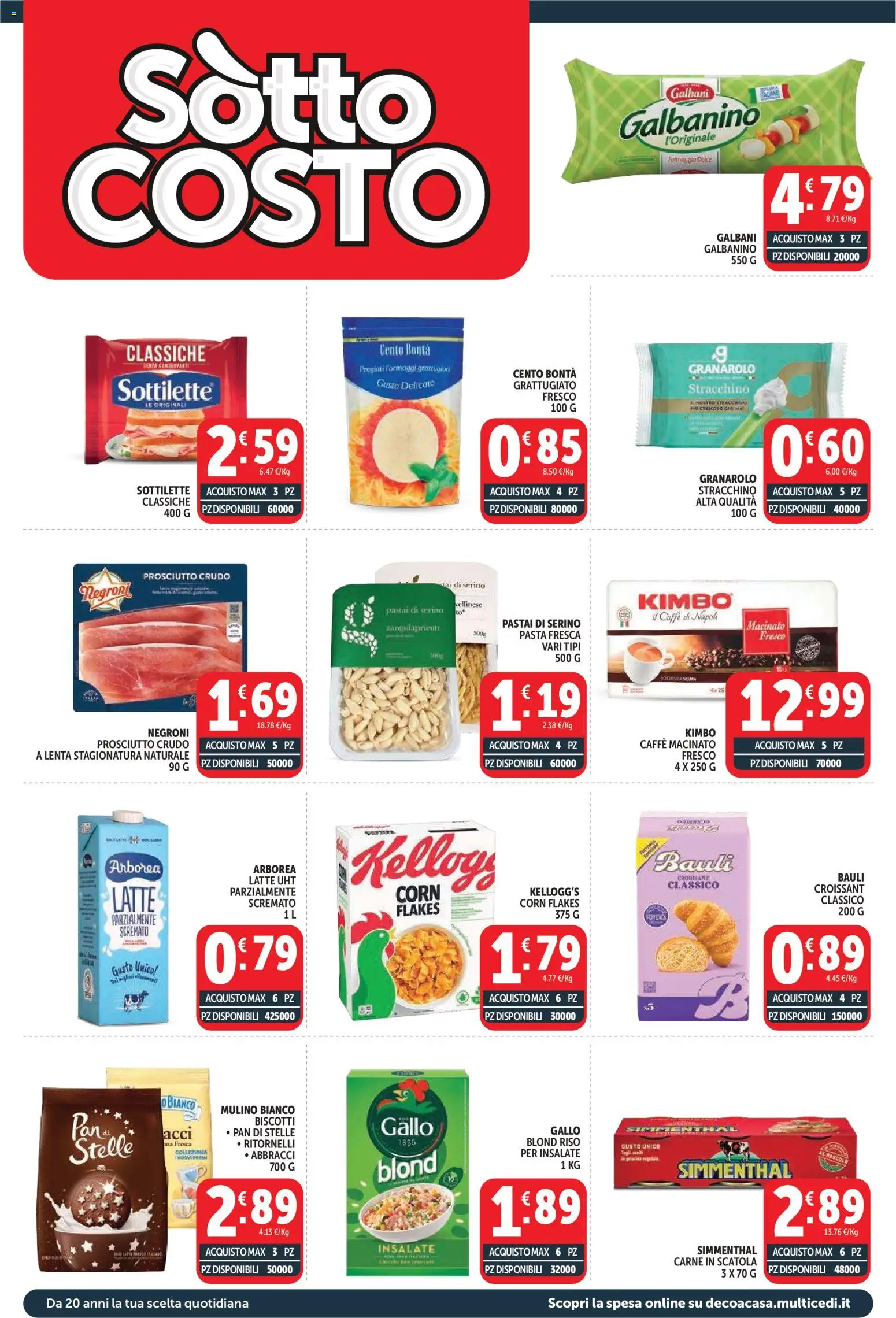 Volantino Decò del 29.05.2026 | Pagina: 2 | Prodotti: Formaggio, Pasta, Croissant, Scatola