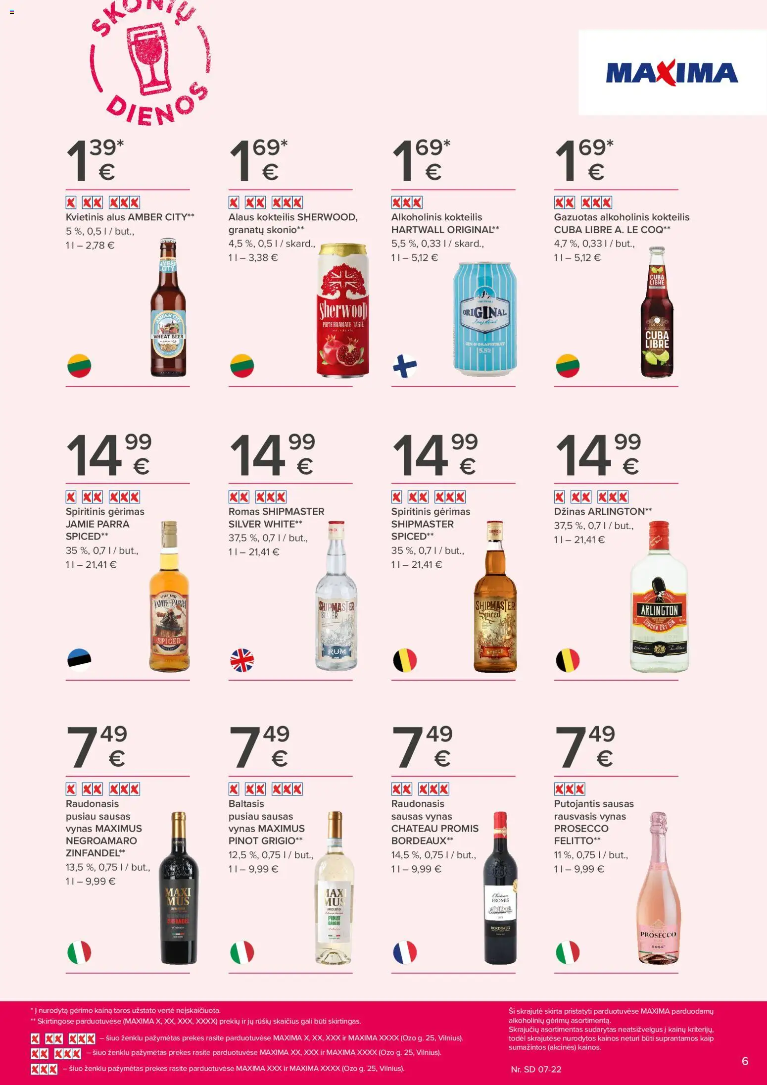 MAXIMA akcijos nuo 2026.07.09 | Puslapis: 6 | Prekių: Vynas, Alus, Džinas