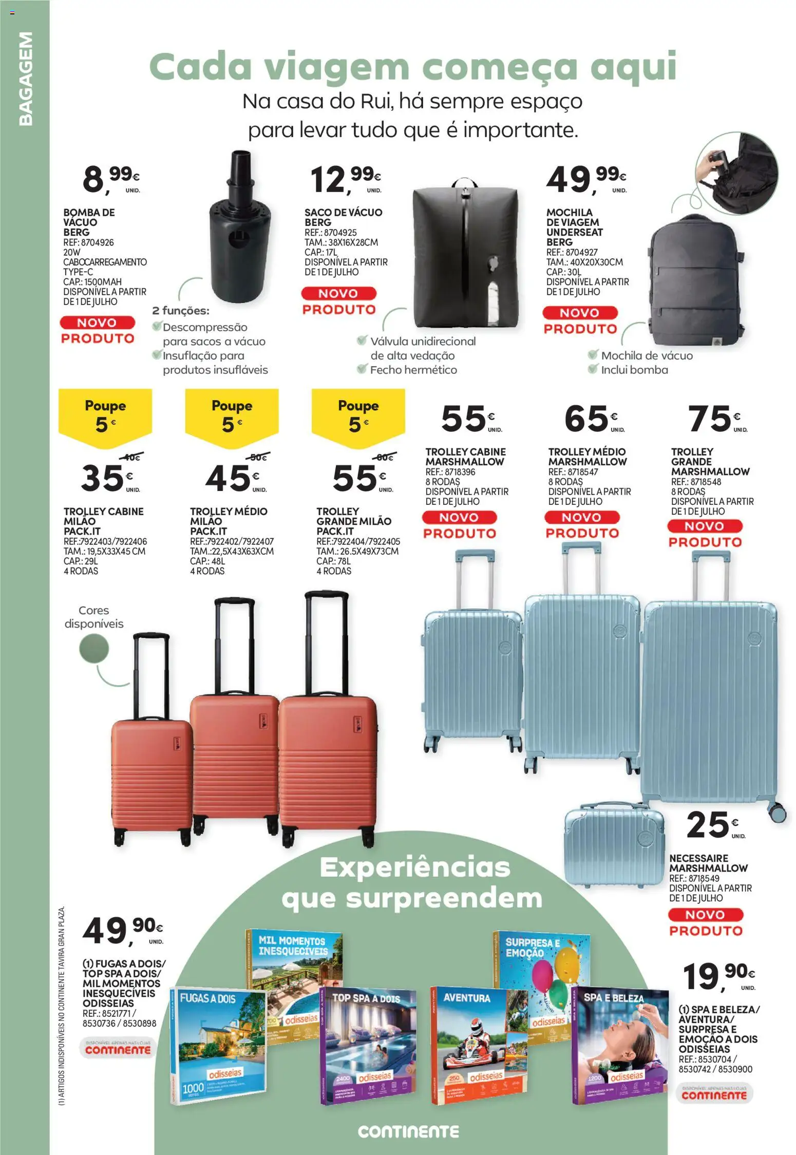 Continente - Férias de Verão  Abre espaço para a distração │ válido de 23/06/2026 | Página: 12 | Produtos: Mochila, Necessaire, Top