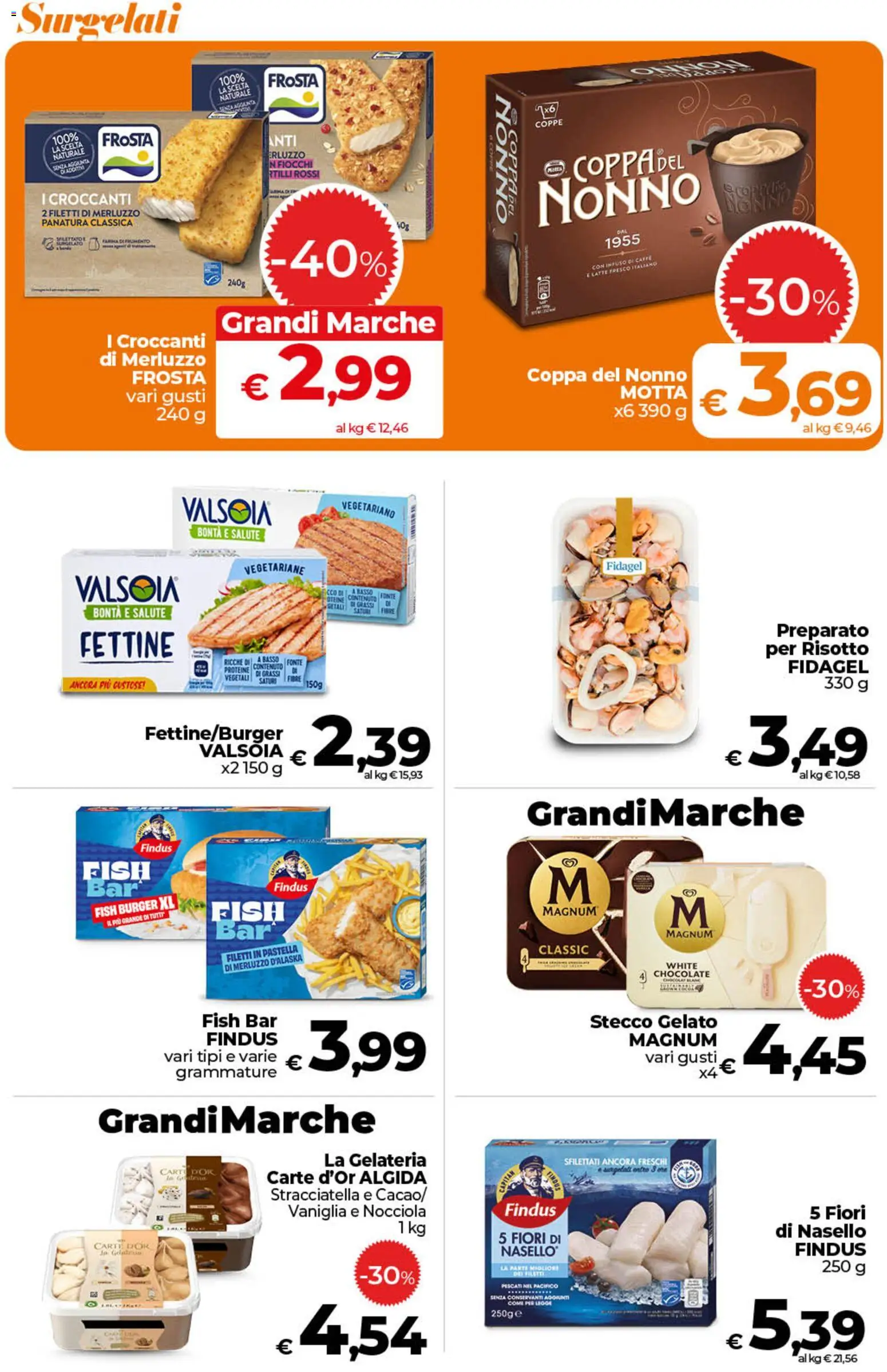 Volantino Ipercoop del 11/09/2026 | Pagina: 40 | Prodotti: Merluzzo, Magnum, Gelato, Fiori