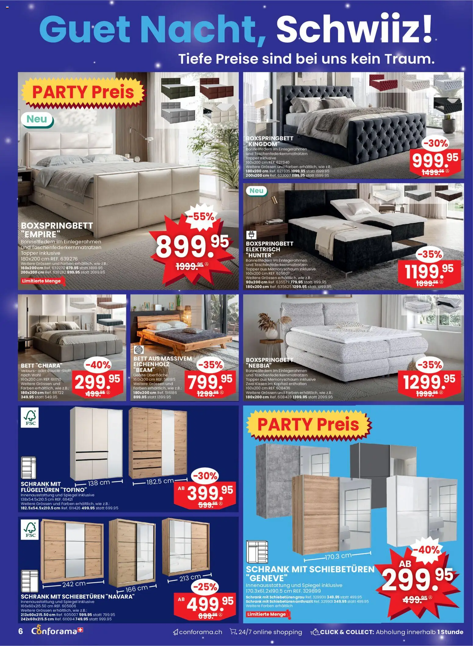 Conforama aktionen – gültig ab 09.09.2026 | Seite: 6 | Produkte: Kissen, Topper, Spiegel, Bett