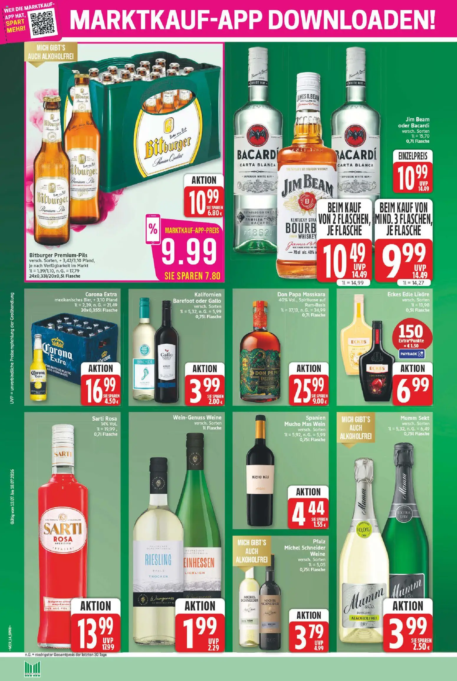 Marktkauf Prospekt – gültig ab 13.07.2026 | Seite: 16 | Produkte: Jim beam, Wein, Bourbon, Whiskey