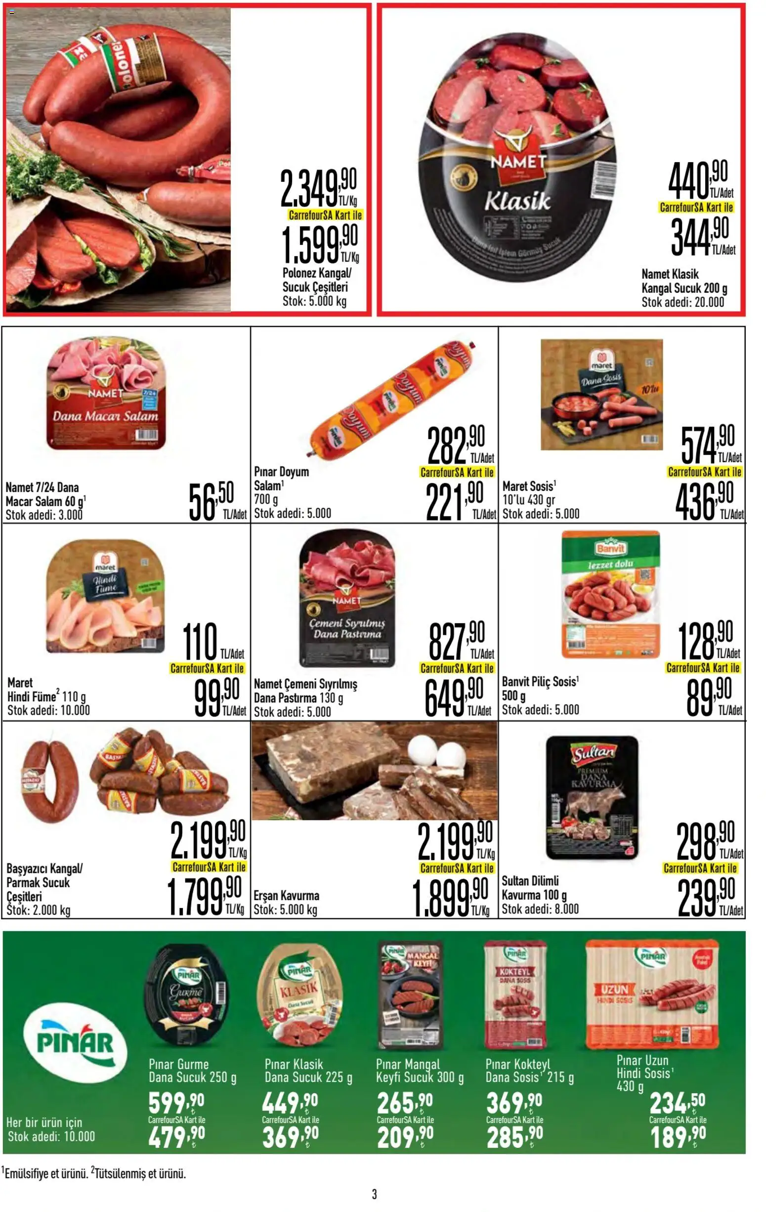 CarrefourSA - Katalog Gurme - 20 Ağustos 2026 tarihinden itibaren geçerlidir | Sayfa: 3 | Ürünler: Et, Sosis, Hindi füme, Sucuk