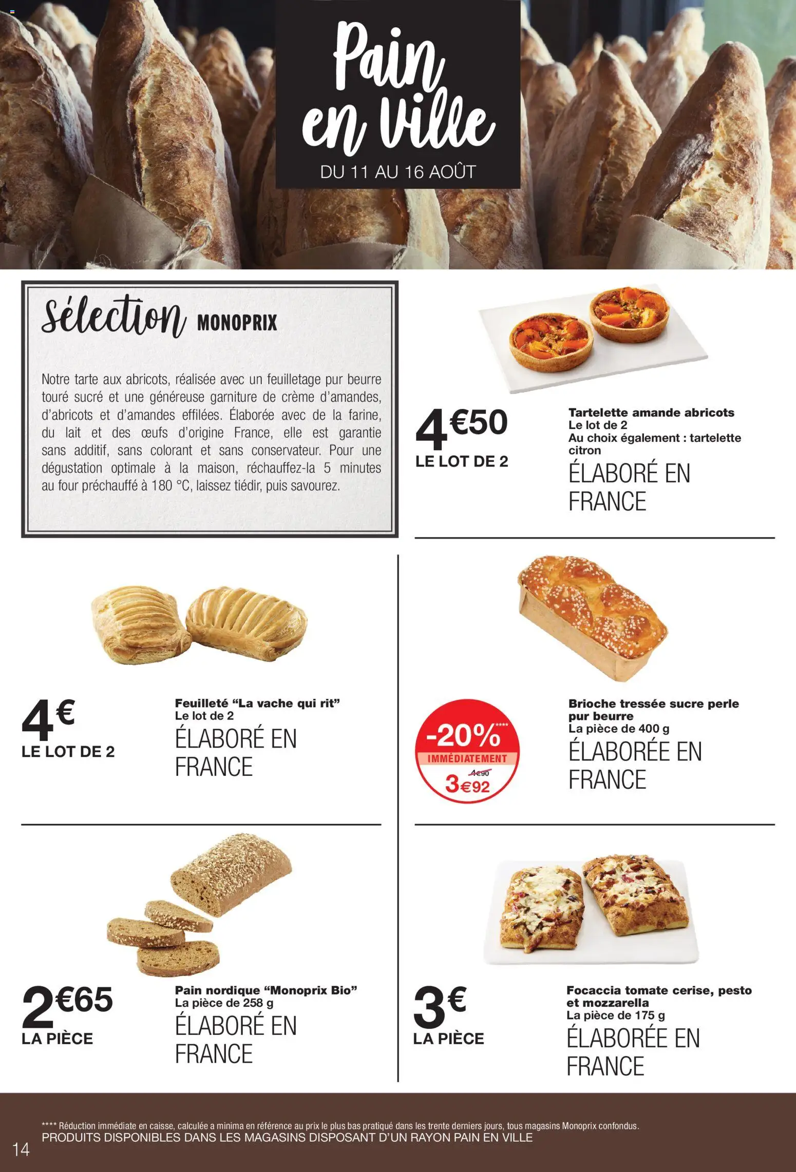 {H1} | Page: 14 | Produits: Sucre, Four, Focaccia, Crème