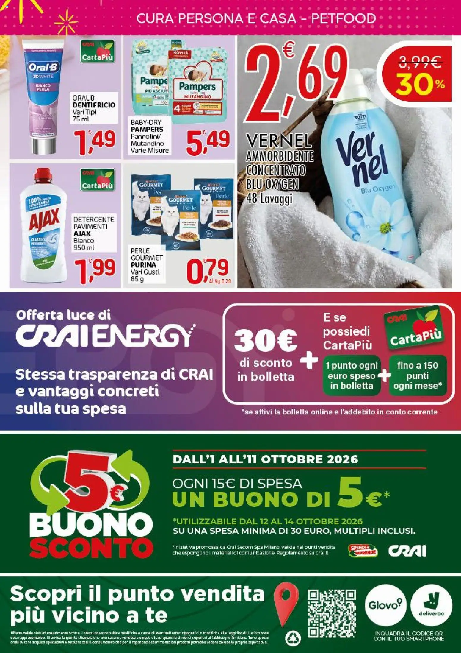 Volantino CRAI del 01/10/2026 | Pagina: 4 | Prodotti: Dentifricio, Ammorbidente, Detergente, Pampers