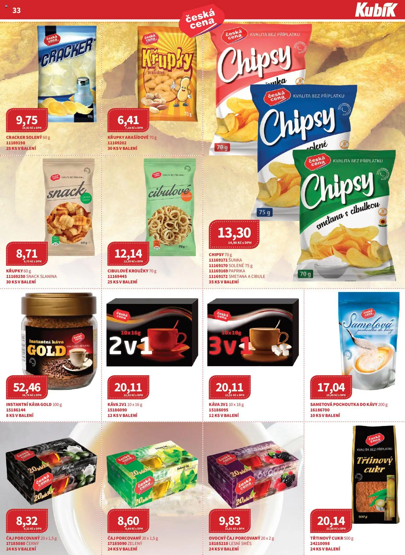 Kubík leták - Velkoobchod 09/2026 od 01.09.2026 | Strana: 33 | Produkty: Káva, Třtinový cukr, Cukr, Cibule