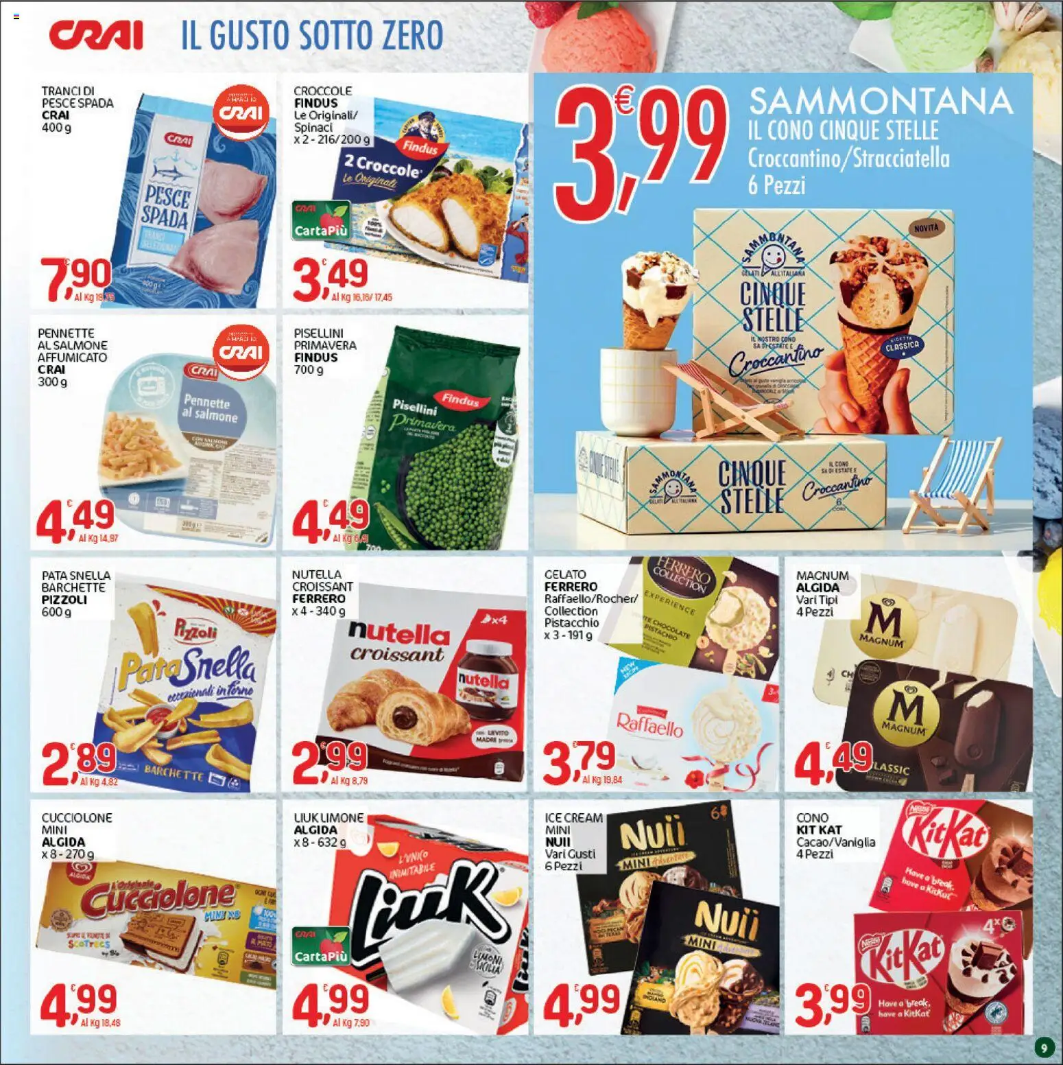 Volantino CRAI del 28.05.2026 | Pagina: 9 | Prodotti: Tè, Spinaci, Nutella, Pesce spada