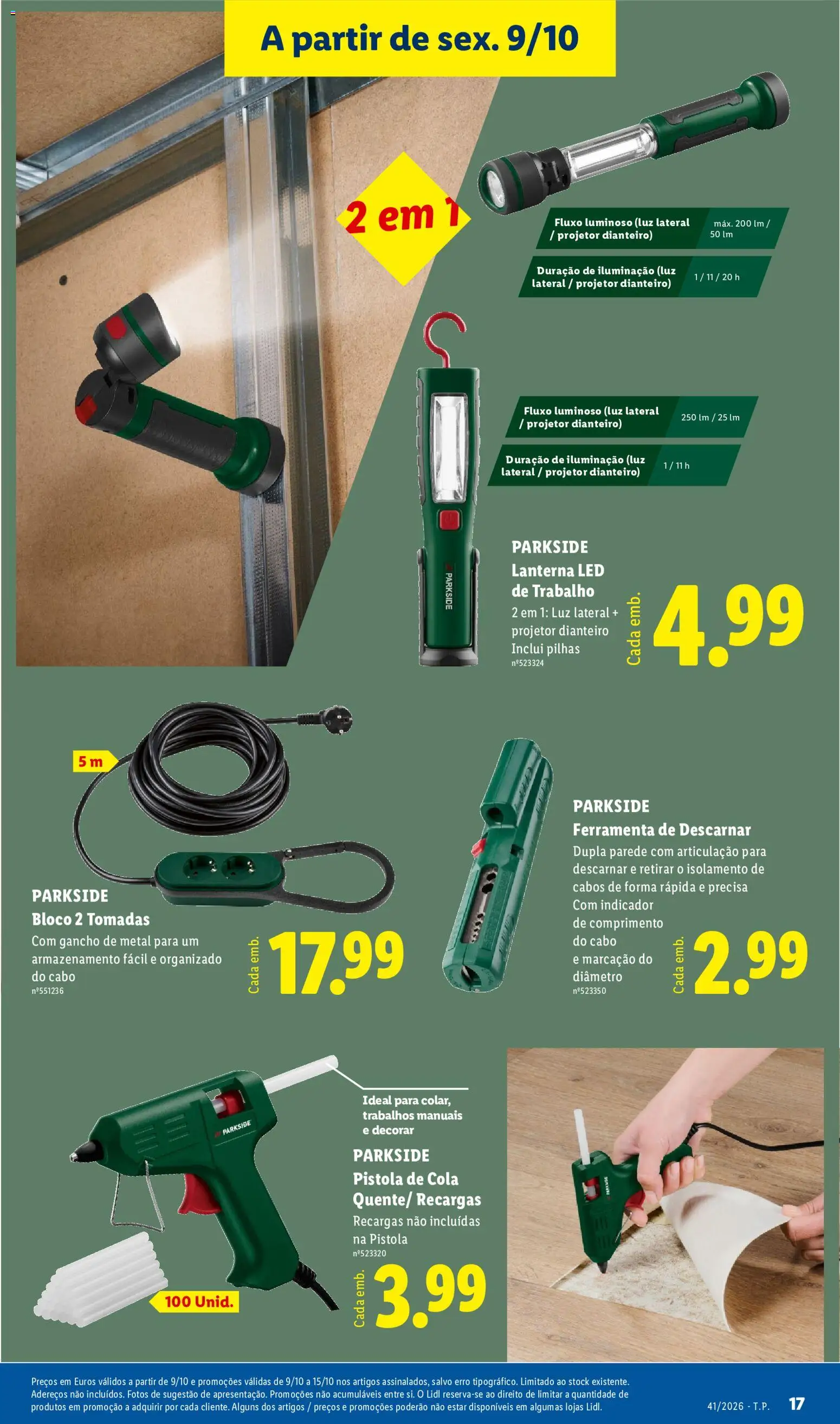 Lidl Promoções Fim de Semana │ válido de 09/10/2026 | Página: 17 | Produtos: Isolamento, Cabo, Iluminação, Gancho