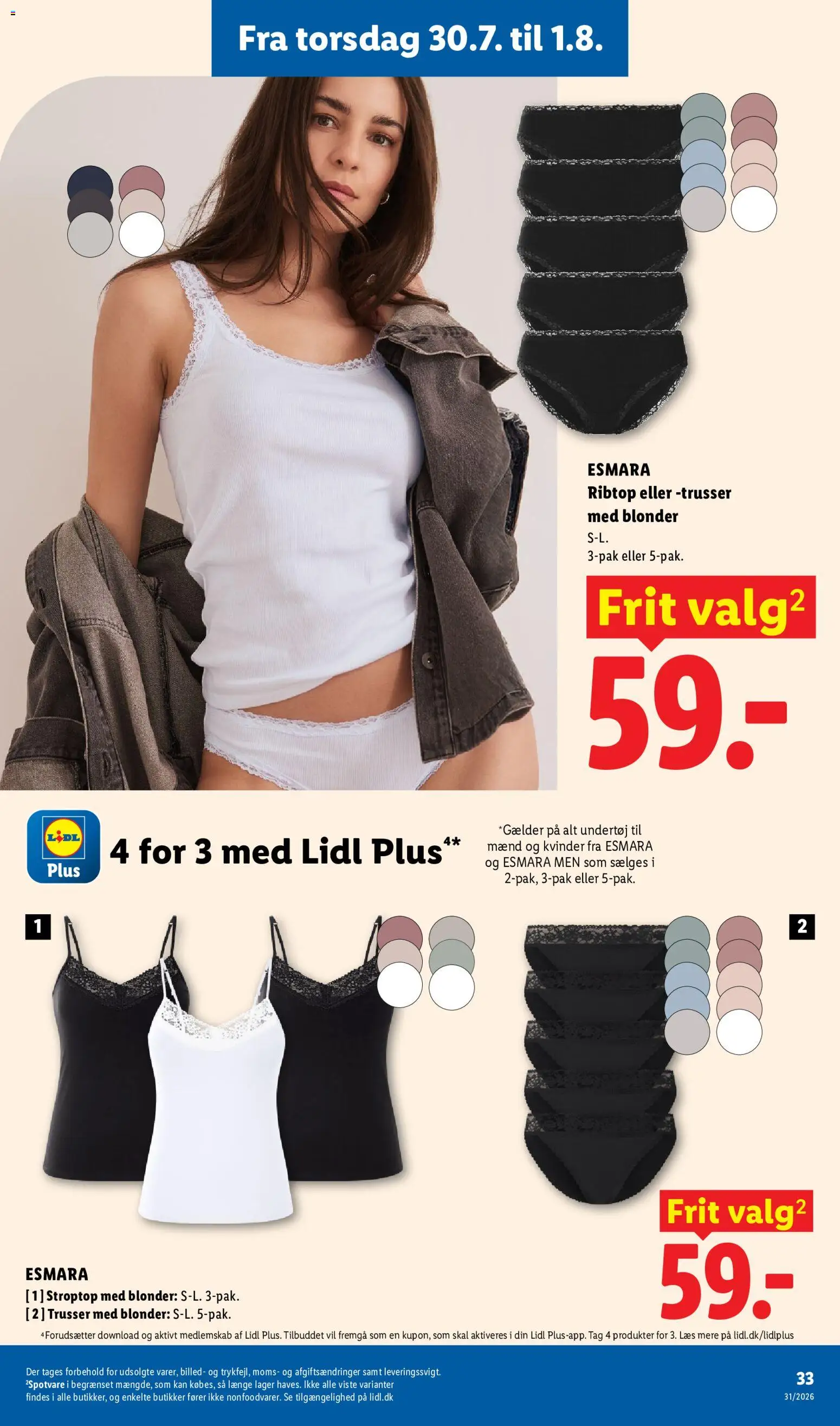 Lidl tilbudsavis – gyldig fra 26/07/2026 | Side: 17 | Produkter: Undertøj, Trusser, Søm