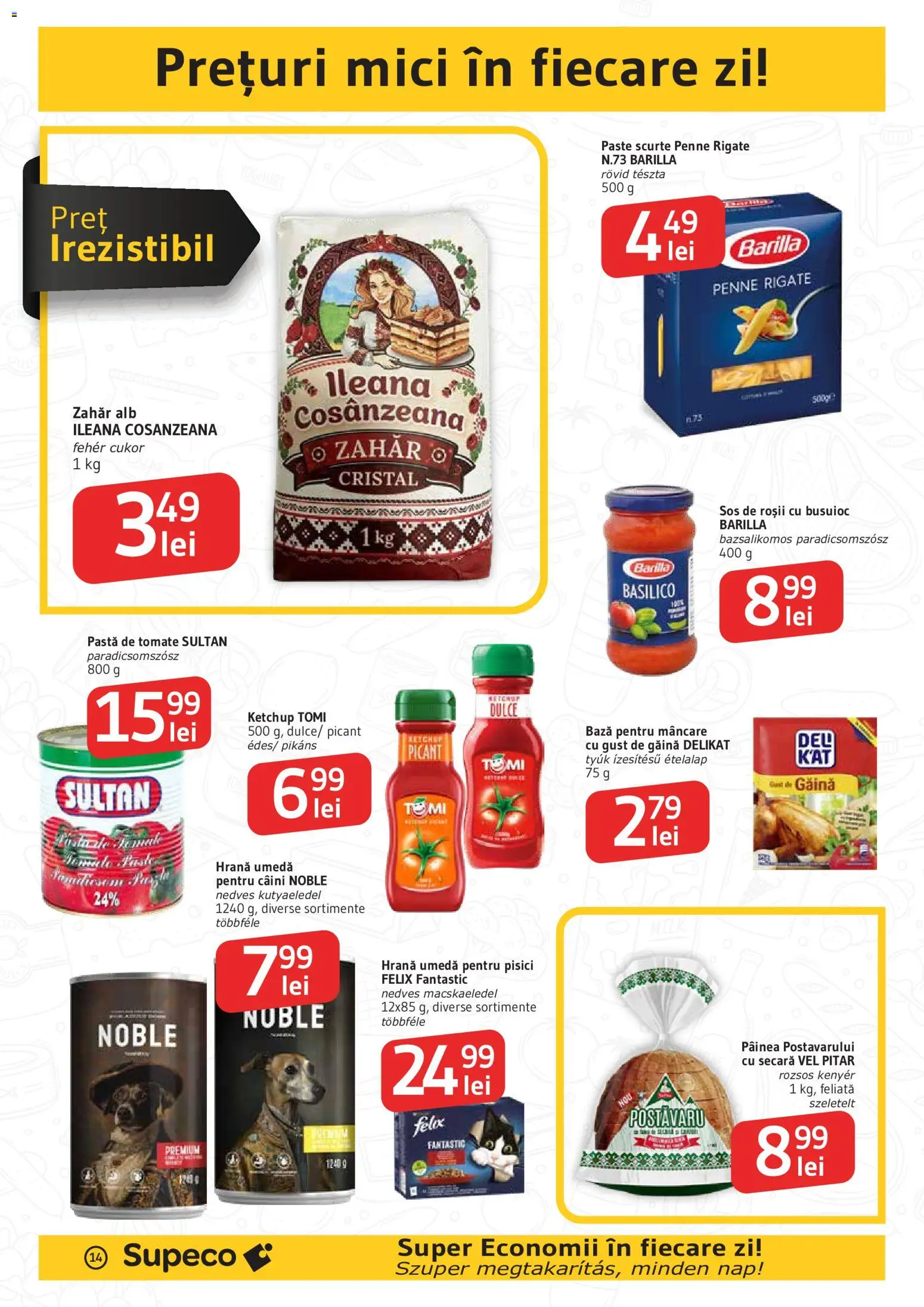 Noul catalog Supeco – valabil de la 09.07.2026 | Pagină: 14 | Produse: Mici, Pastă de tomate, Ketchup, Sos