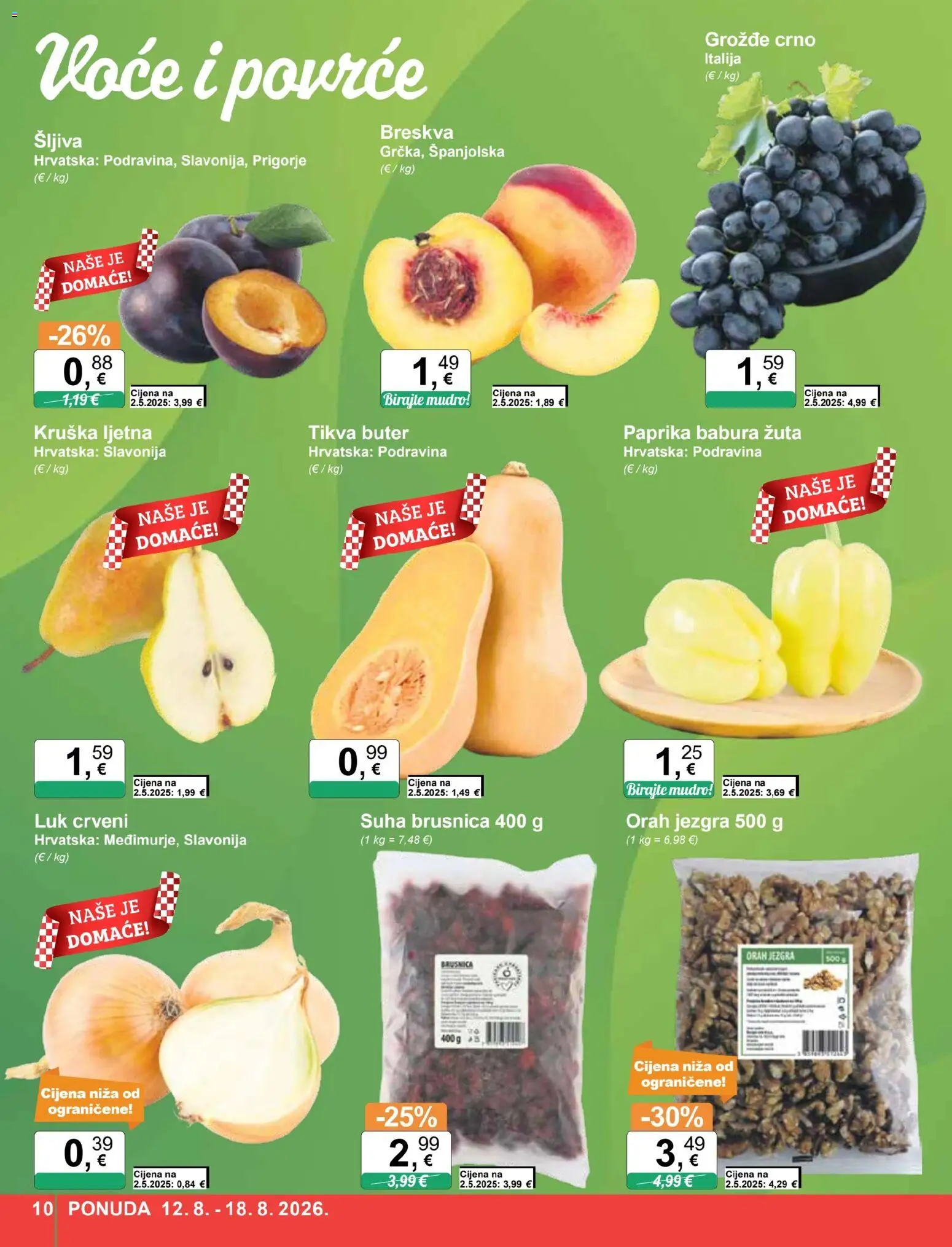 KTC katalog | vrijedi od 12.08.2026 | Stranica: 10 | Proizvodi: Šljiva, Luk, Kruška, Orah