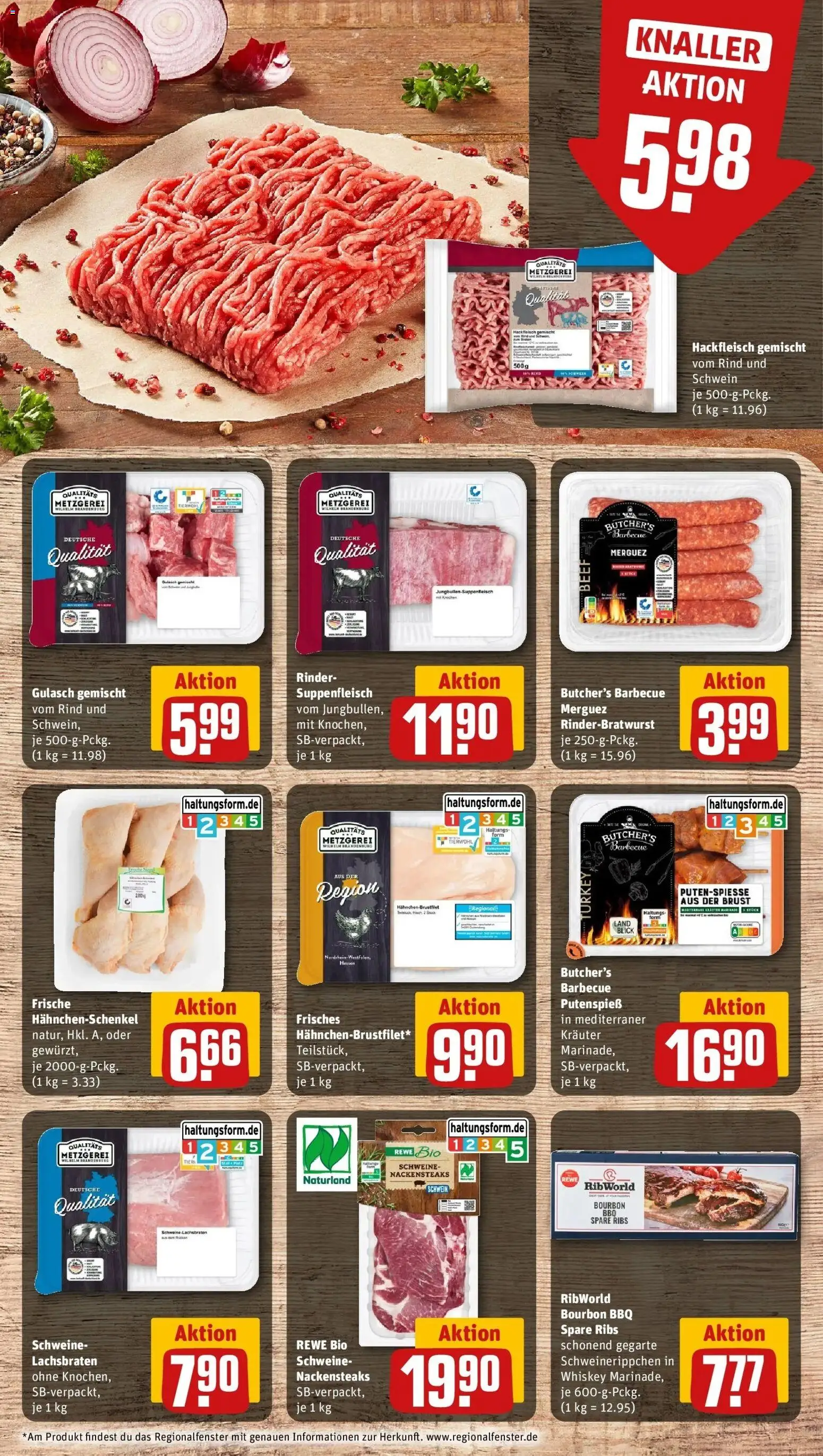 REWE Prospekt ab 04.05.2026 zum Blättern » Angebote | Seite: 12 | Produkte: Nackensteaks, Hahnchenschenkel, Suppenfleisch, Steak
