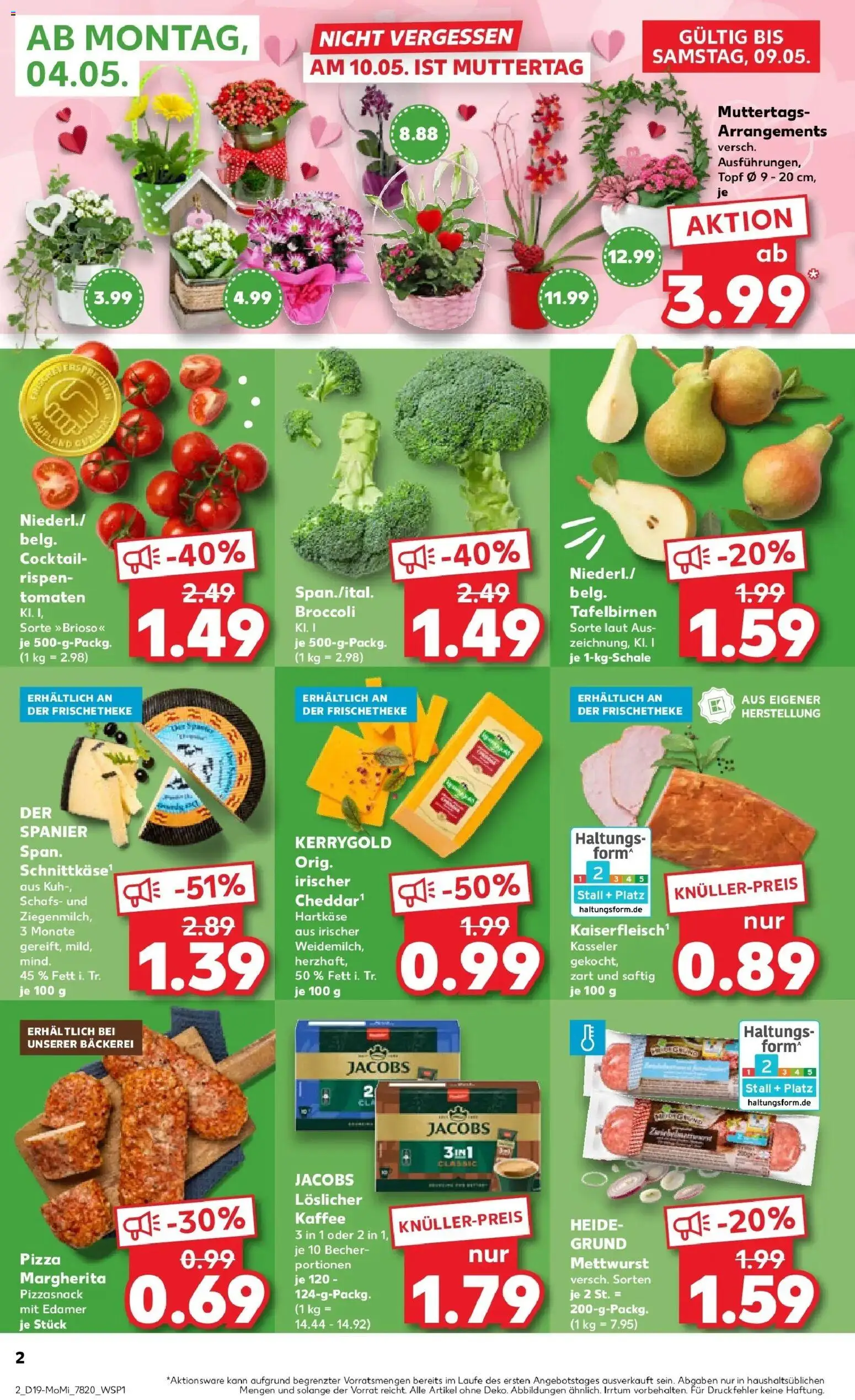 Prospekt Kaufland ab 04.05.2026 » Angebote Online zum Blättern | Seite: 2 | Produkte: Bäckerei, Tomaten, Edamer, Pizza