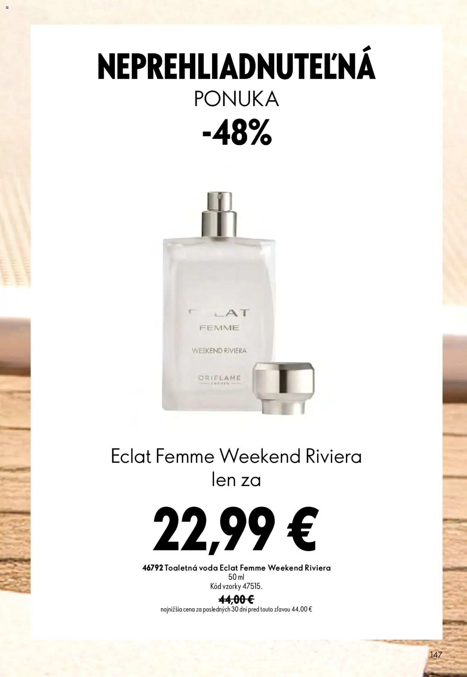 Nové Oriflame akcie – leták je platný od 09.09.2026 | Strana: 147 | Produkty: Toaletná voda, Voda