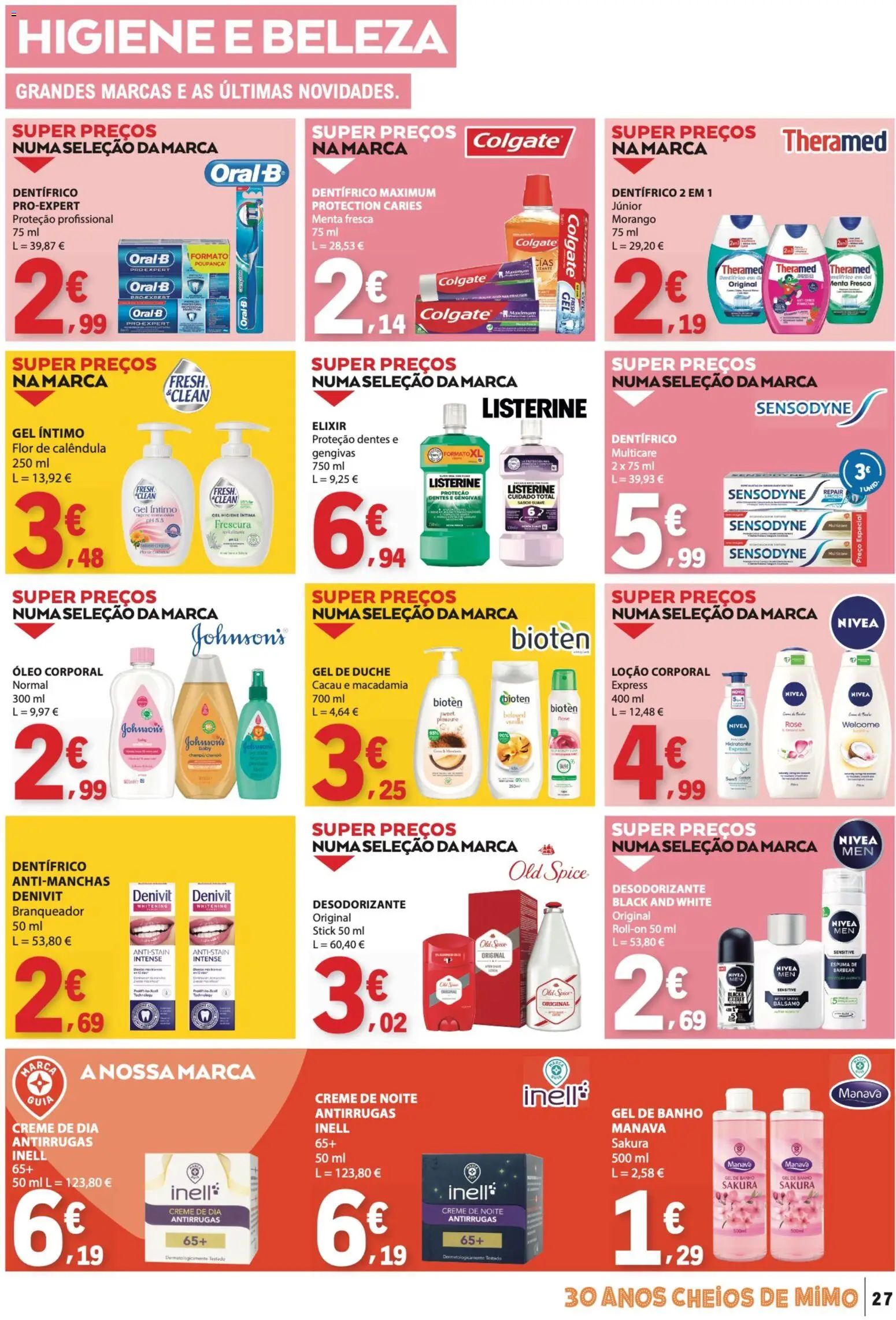 E.Leclerc folheto │ válido de 16/07/2026 | Página: 27 | Produtos: Gel de banho, Desodorizante, Banho, Óleo