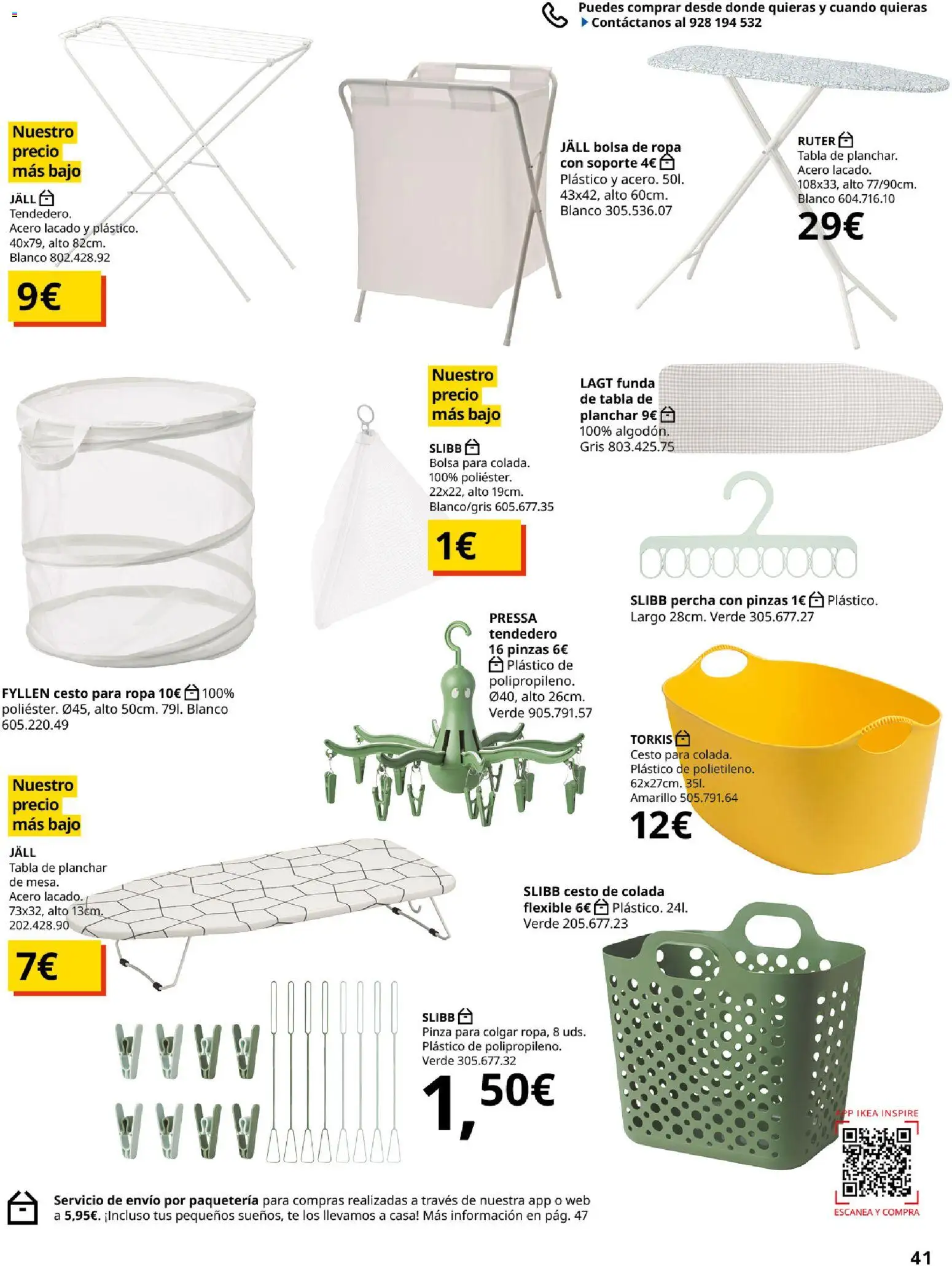 IKEA - Precios bajos │ válido desde el 13.04.2026 | Página: 41 | Productos: Tendedero, Tabla de planchar, Funda, Bolsa