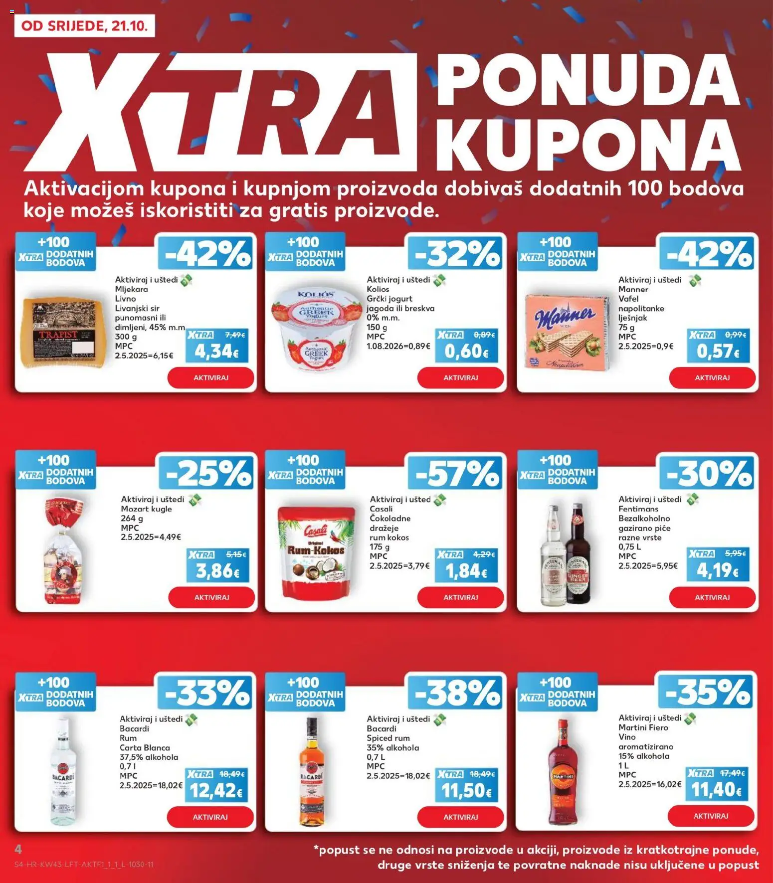 Kaufland katalog | vrijedi od 21.10.2026 | Stranica: 4 | Proizvodi: Trapist, Vino, Lješnjak, Rum