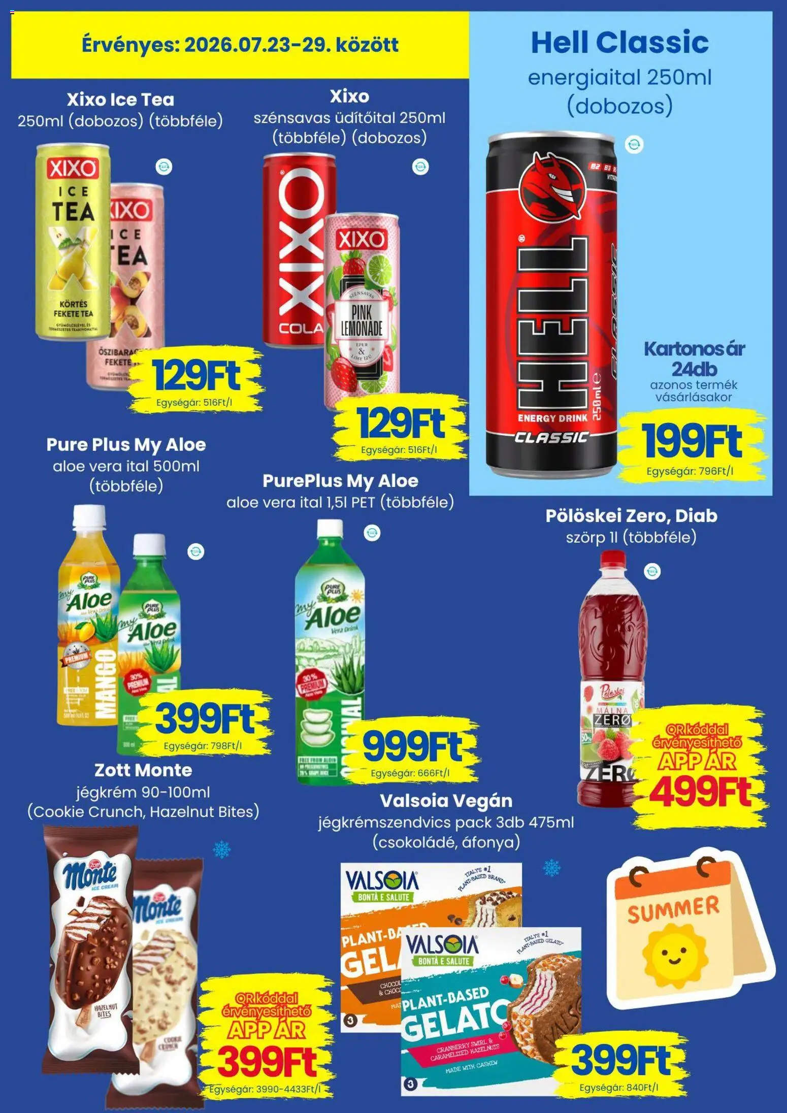 Magnetic akciós ujság - amely érvényes a következő dátumtól: 2026.07.23. | Oldal: 4 | Termékek: Energiaital, Cola, Aloe vera, Jégkrém