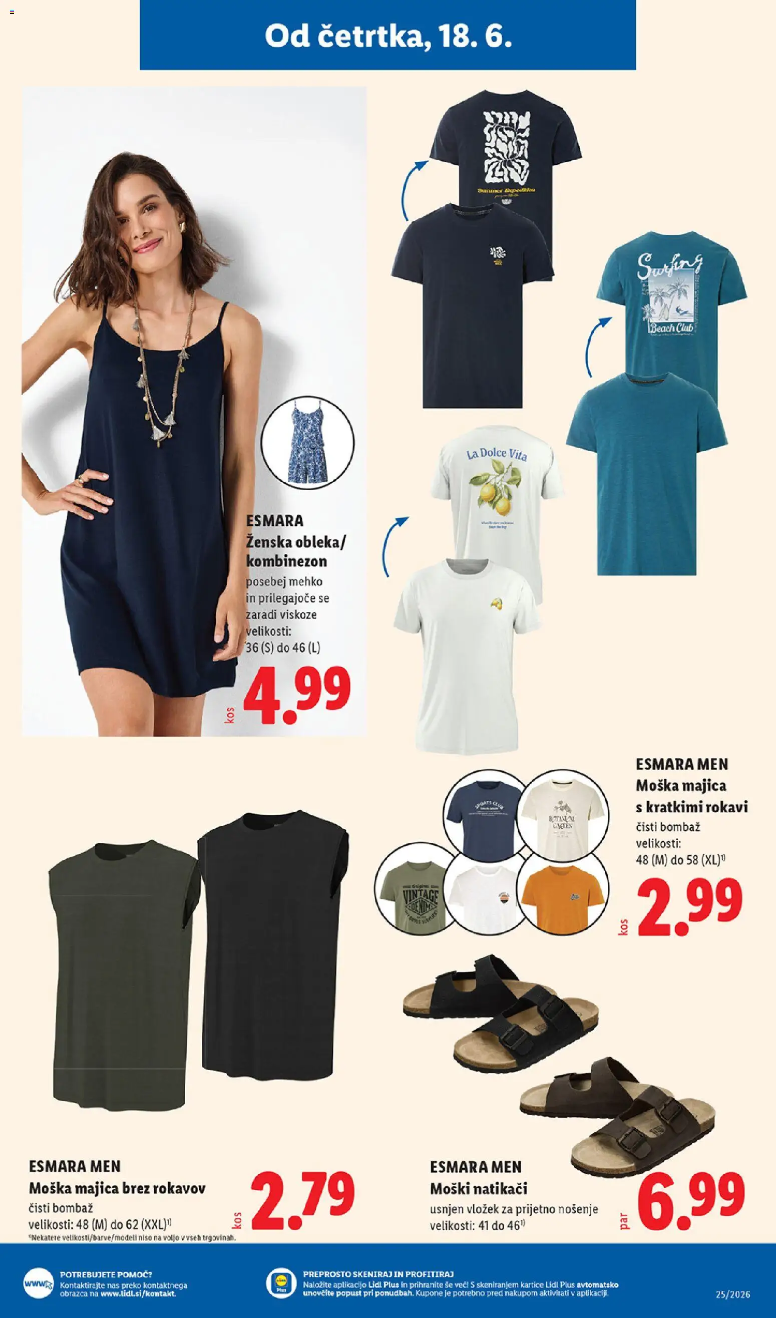 Novi Lidl katalog ponudbe – veljaven od 18.06.2026 | Stran: 33 | Izdelki: Majica, Majica brez rokavov, Kombinezon, Natikaci