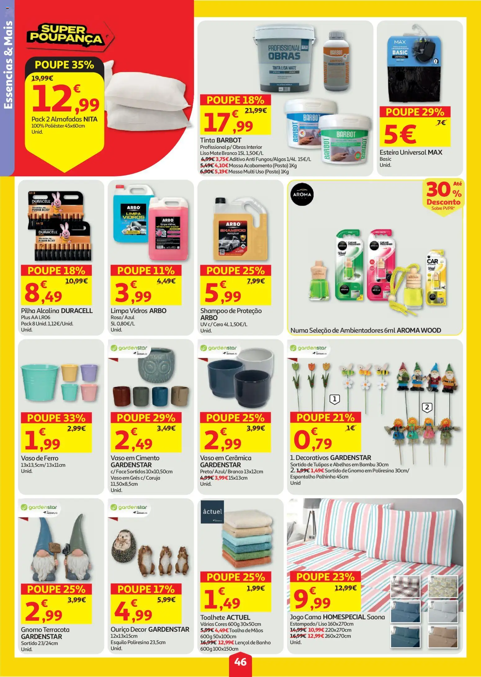 Auchan folheto │ válido de 30/07/2026 | Página: 46 | Produtos: Shampoo, Cama, Cimento, Vaso