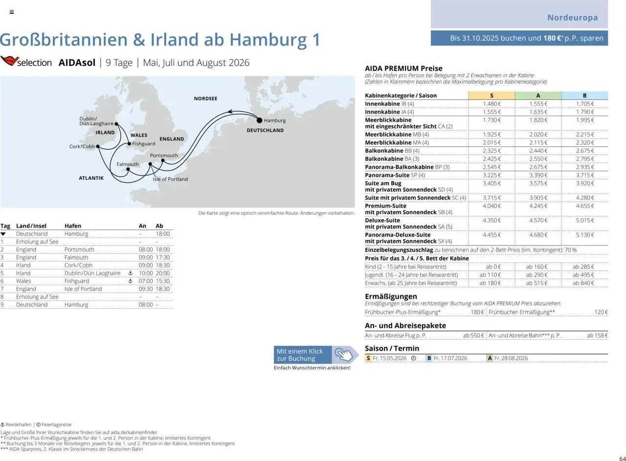 Aida Sommer 2026 – gültig ab 01.03.2026 | Seite: 64 | Produkte: Bett