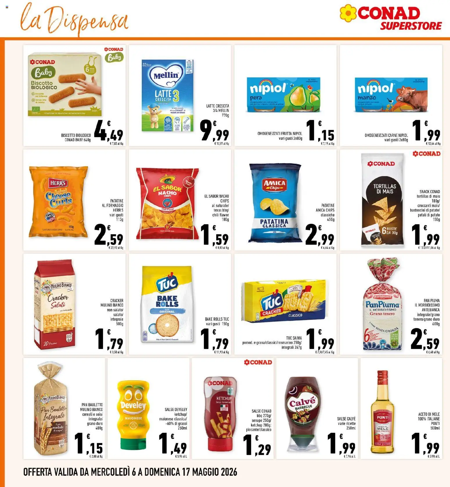 Volantino Conad del 06.05.2026 | Pagina: 16 | Prodotti: Cereali, Patate, Barbecue, Olio