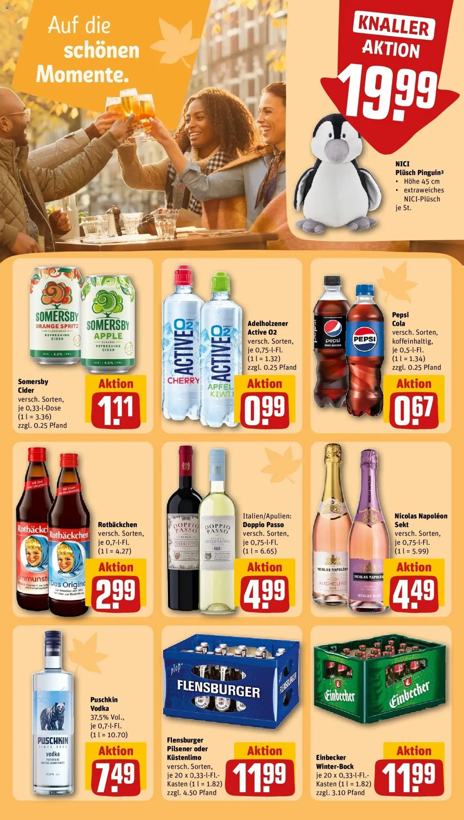 REWE Prospekt ab 05.10.2026 zum Blättern » Angebote | Seite: 19 | Produkte: Adelholzener, Apple, Flensburger, Zucker