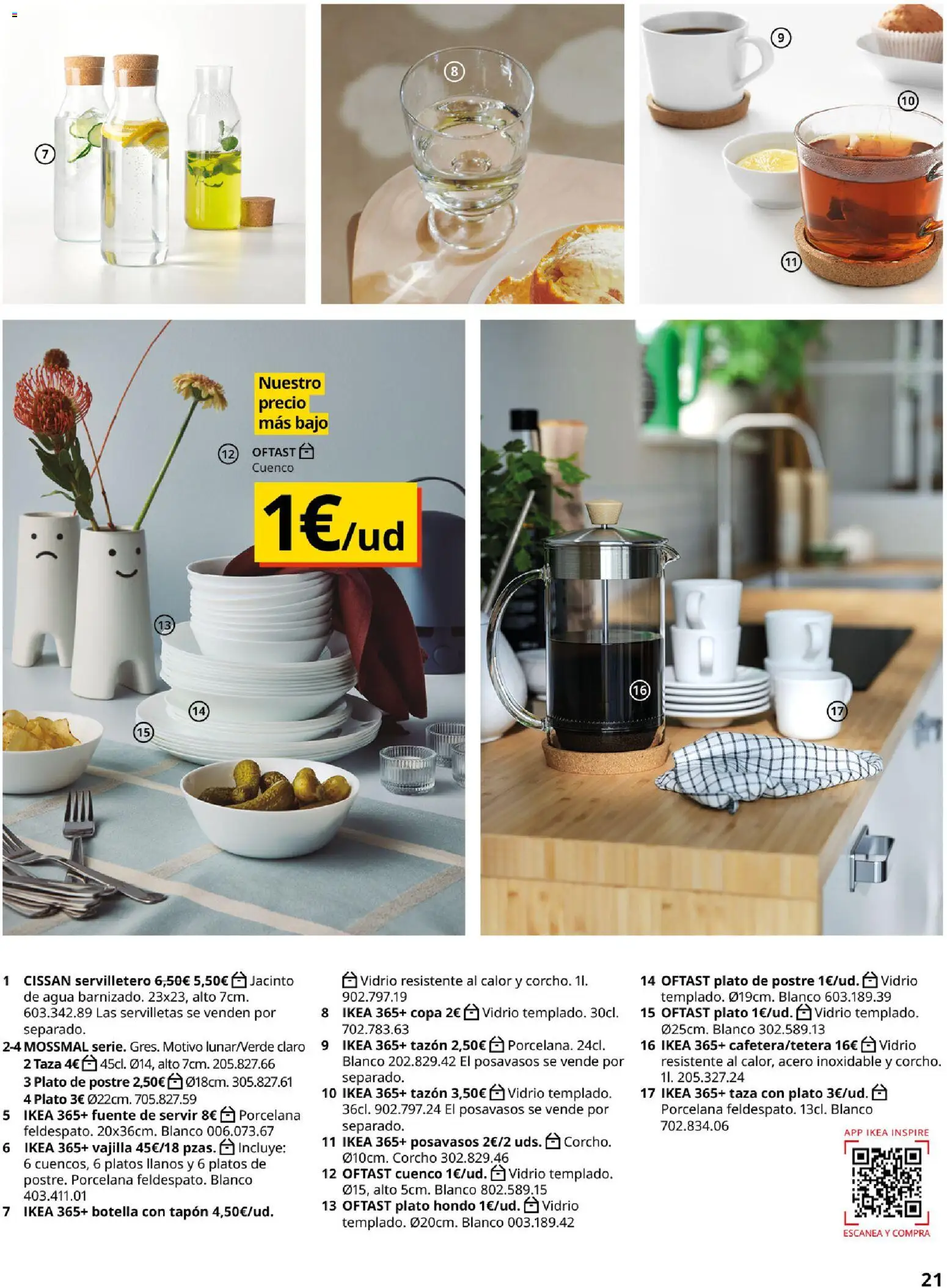 Catálogo IKEA Accesorios y decoración │ válido desde el 01/02/2026 | Página: 21 | Productos: Postre, Vajilla, Agua