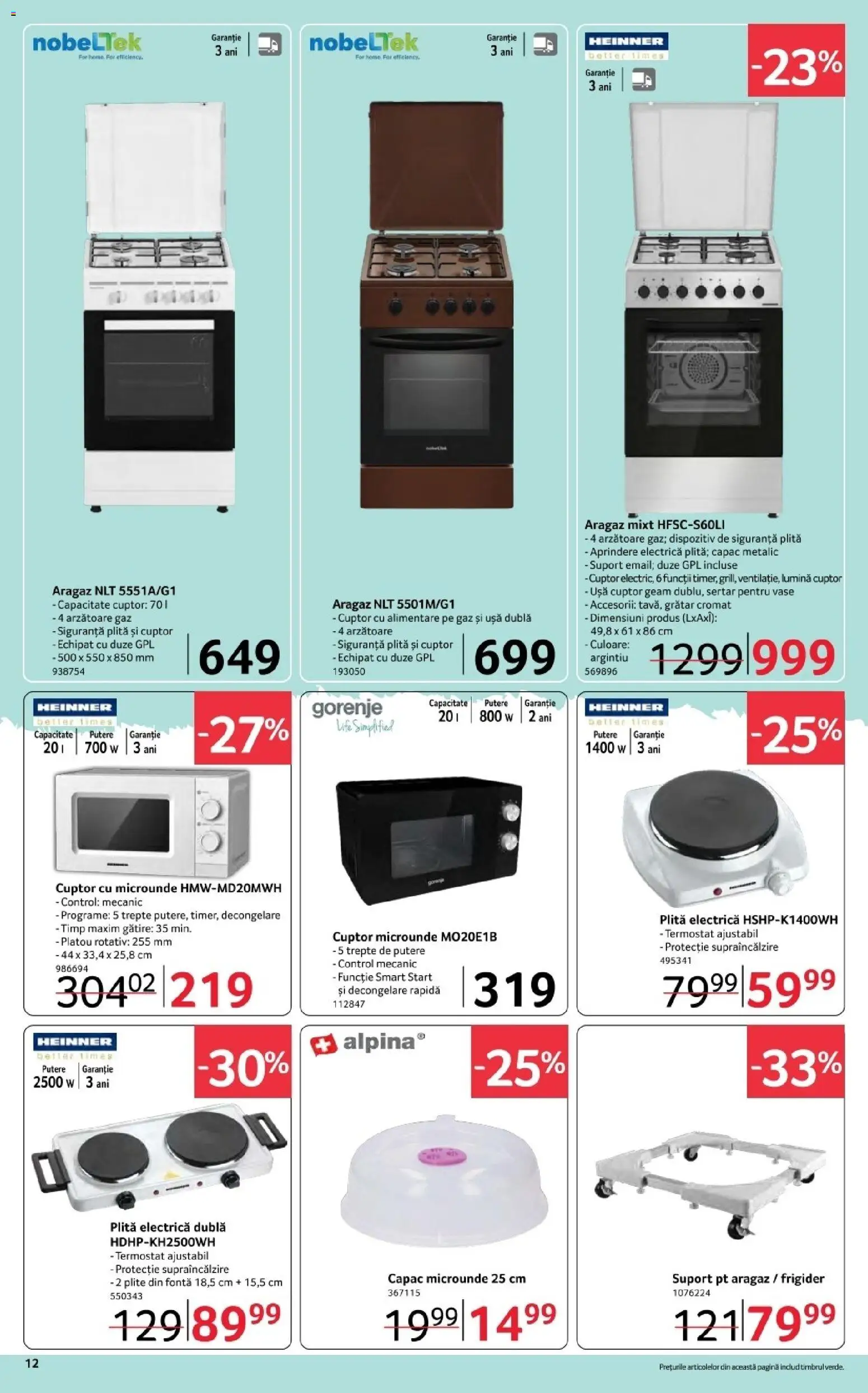 Noul catalog Selgros – valabil de la 06.03.2026 | Pagină: 12 | Produse: Tavuk suyu, Cuptor, Plită, Cuptor Cu Microunde