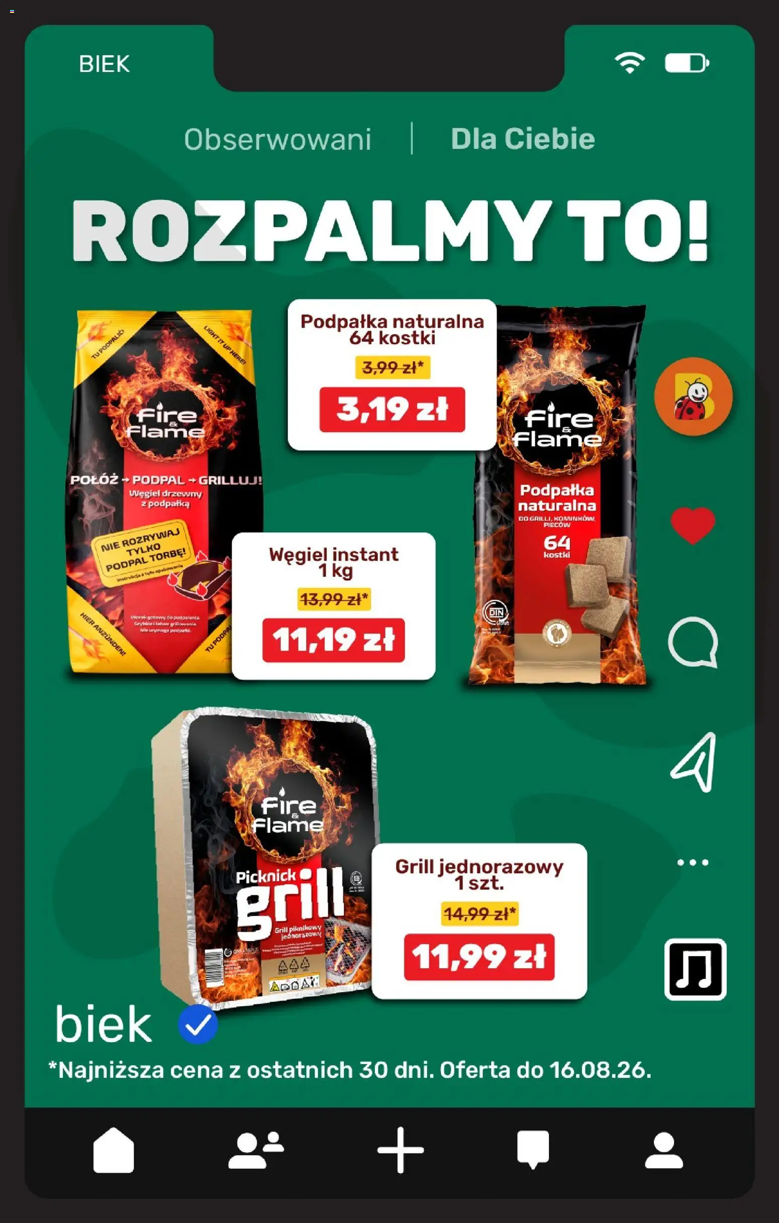 Biedronka gazetka - Biek od 13.08.2026 | Strona: 8 | Produkty: Węgiel drzewny, Grill, Grill jednorazowy