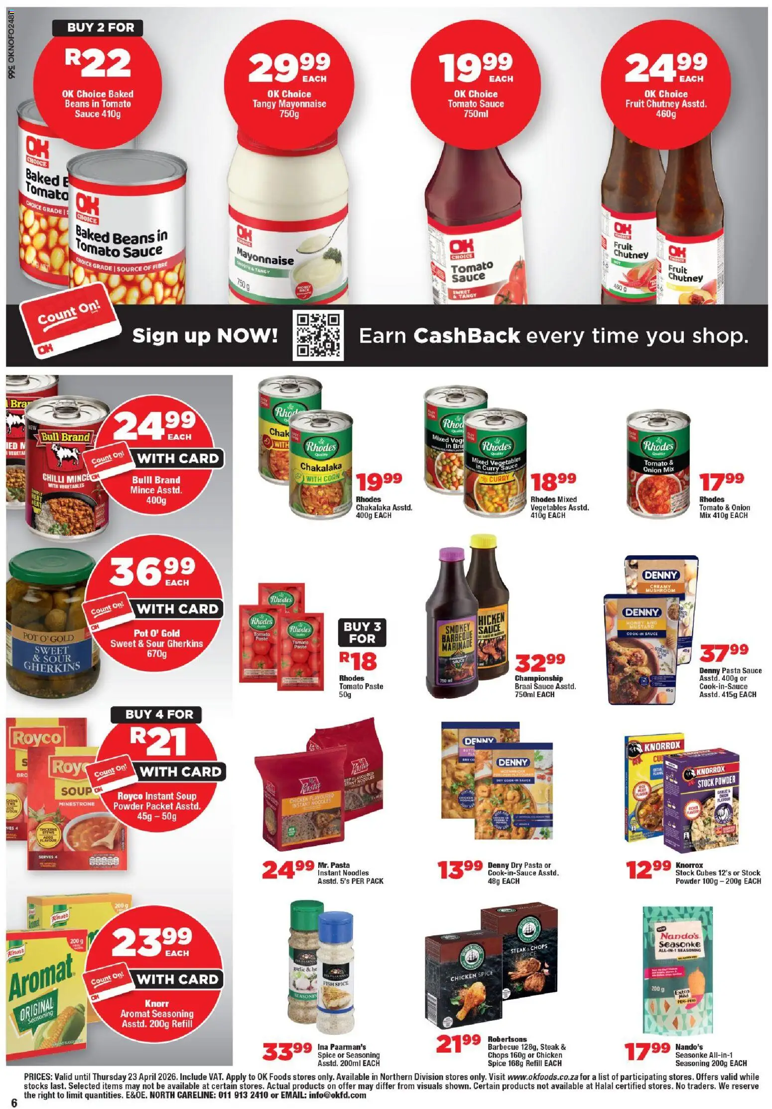 New OK Foods catalogue – valid from 15.04.2026 | Page: 6 | Products: Chutney, Chicken, Soup, Sauce