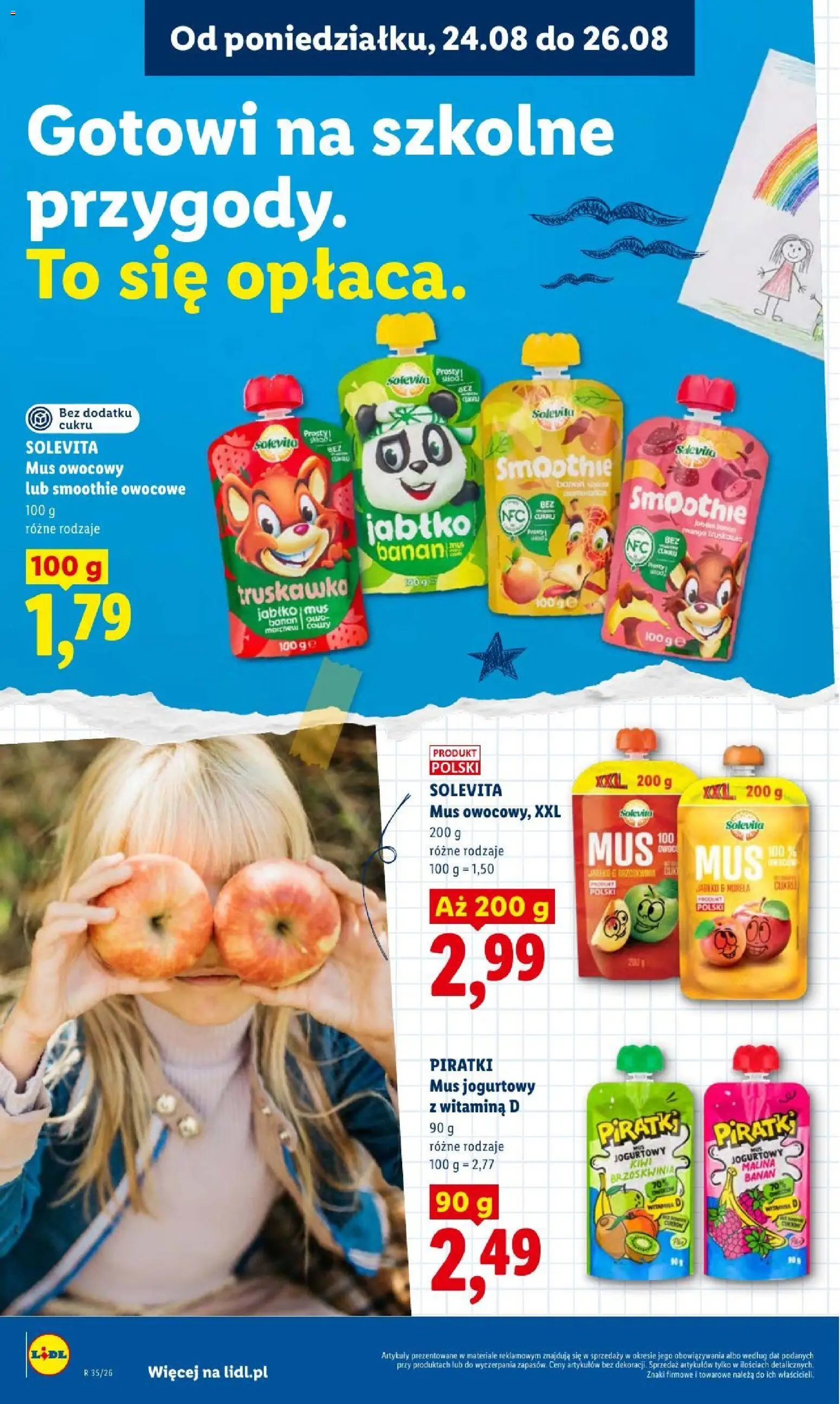 Lidl gazetka od 24.08.2026 | Strona: 68 | Produkty: Smoothie, Mus owocowy, Kiwi, Owoce