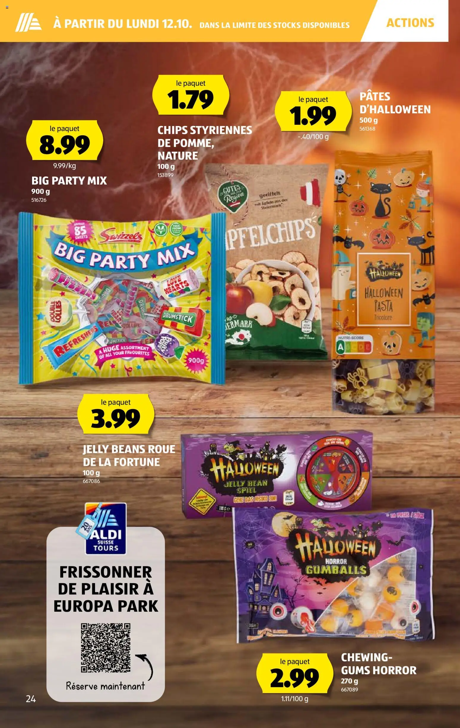 Aldi aktionen FR – gültig ab 08.10.2026 | Seite: 24 | Produkte: Pasta, Chips, Spiel, Apple