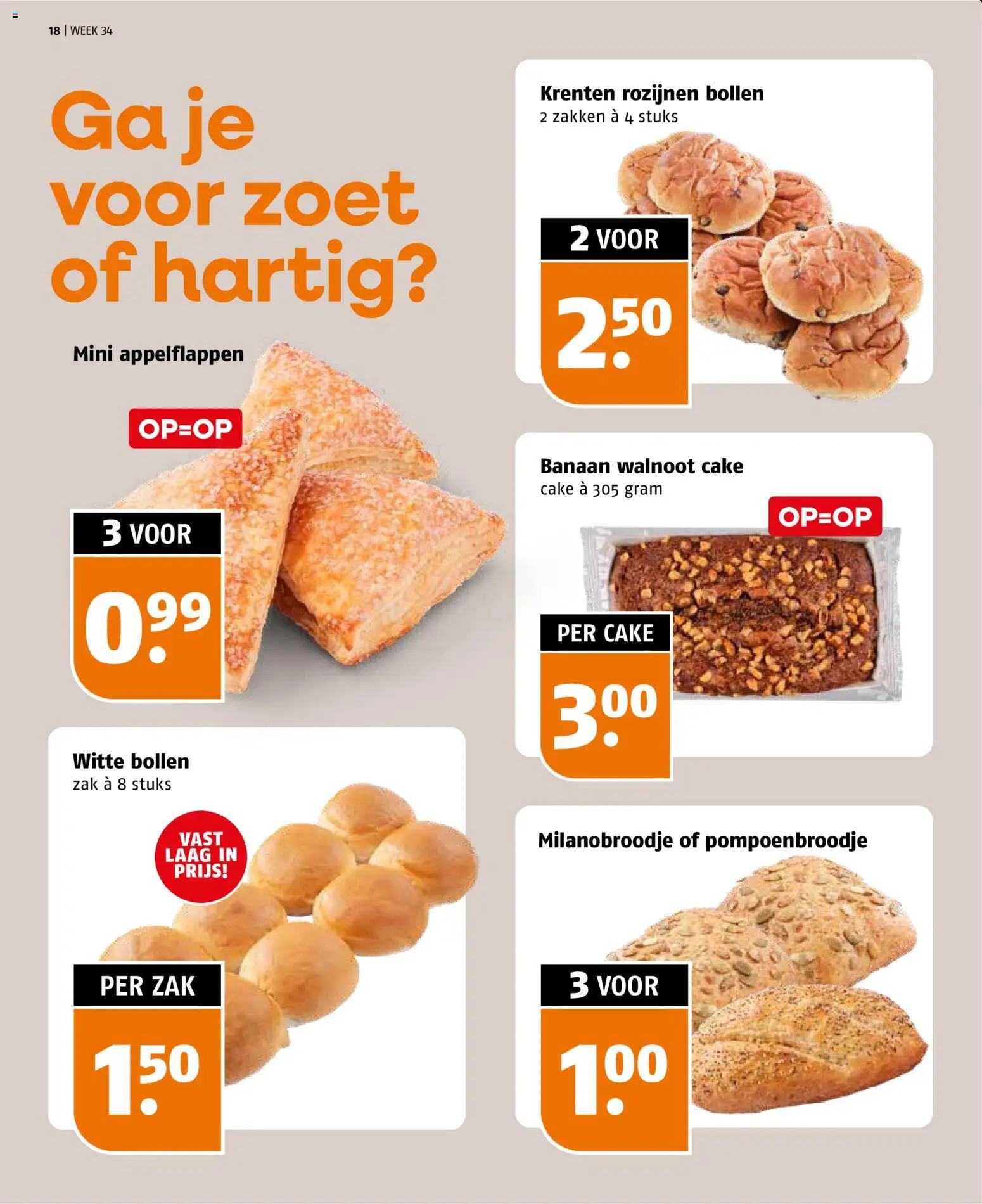{H1} | Pagina: 18 | Producten: Rozijnen, Zak, Cake, Banaan