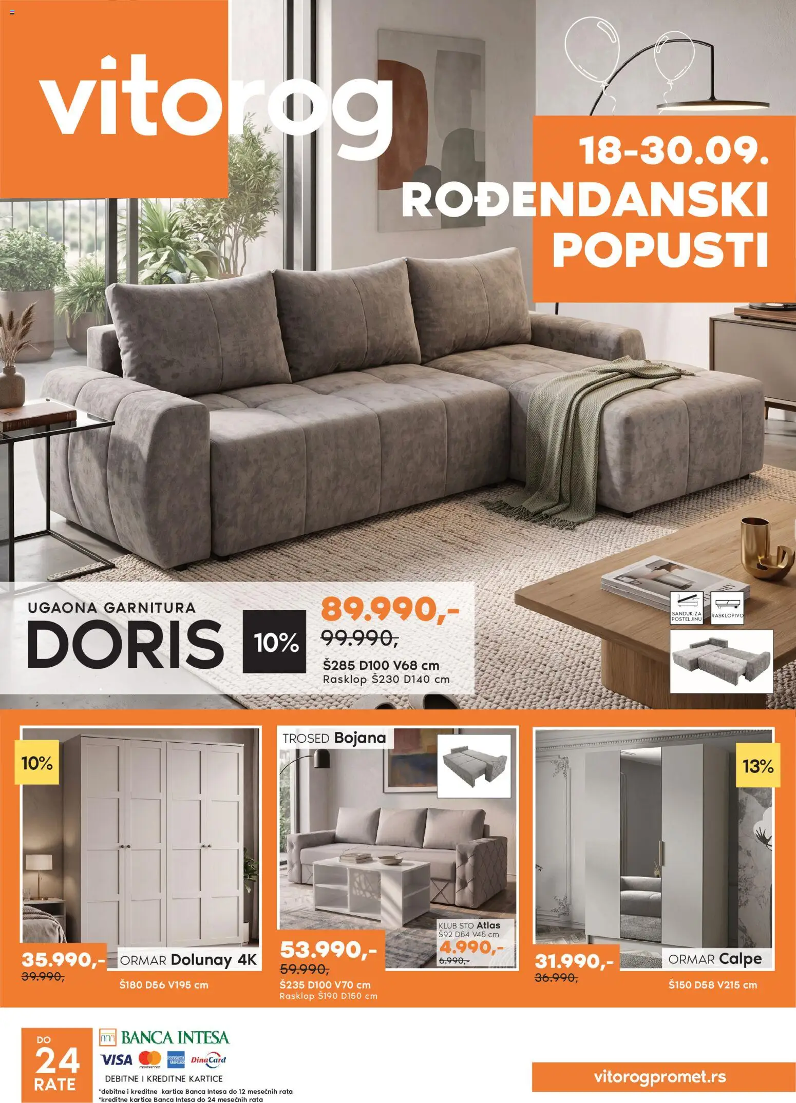 Vitorog katalog - važi od 18.09.2026 | Strana: 1 | Proizvode: Sto, Ormar, Trosed, Ugaona garnitura
