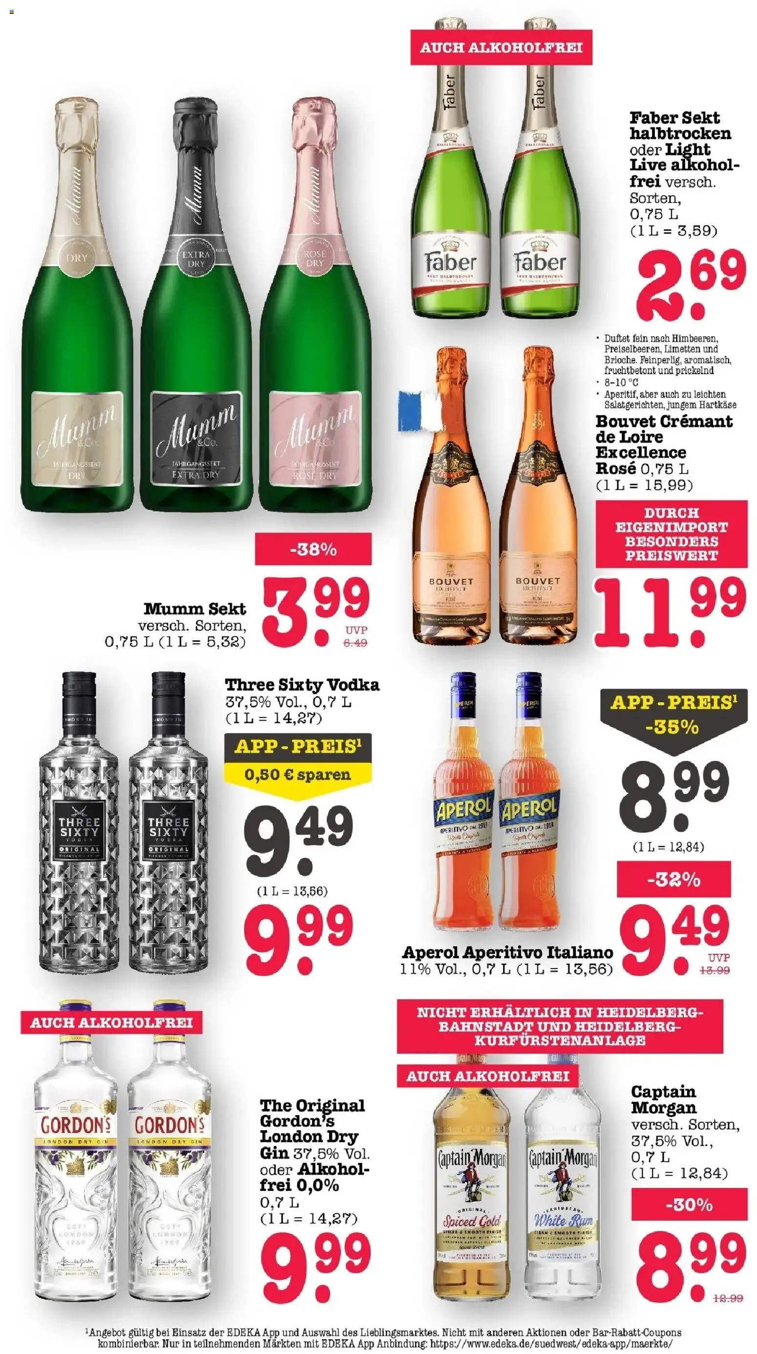Edeka Prospekt Heidelberg – gültig ab 27.07.2026 | Seite: 50 | Produkte: Sekt, Rum, Captain morgan, Vodka